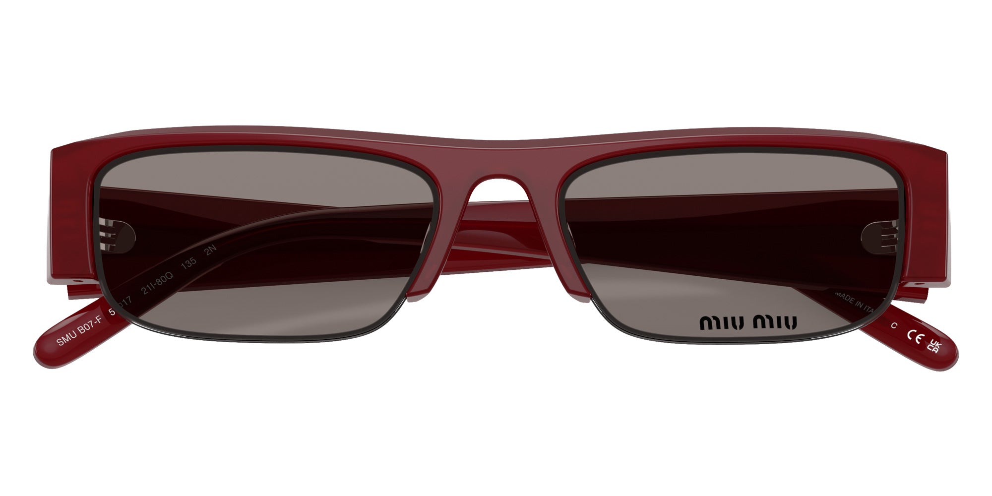 Miu Miu MU B07SF 21I80Q 54 - Opaline Burgundy / Dark Gray #id:mub07sf21i80q_s:106120