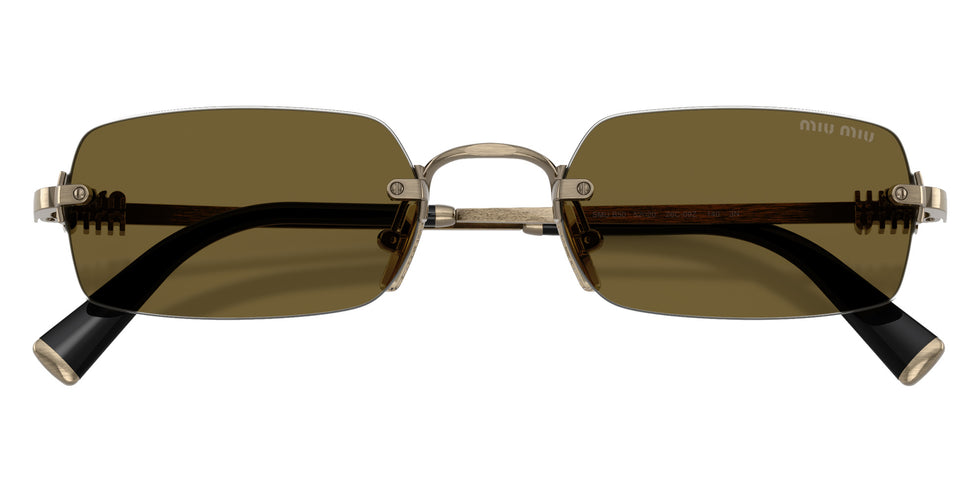 Miu Miu MU B50S 26C09Z 50 - Old Gold / Dark Brown #id:mub50s26c09z_s:100120