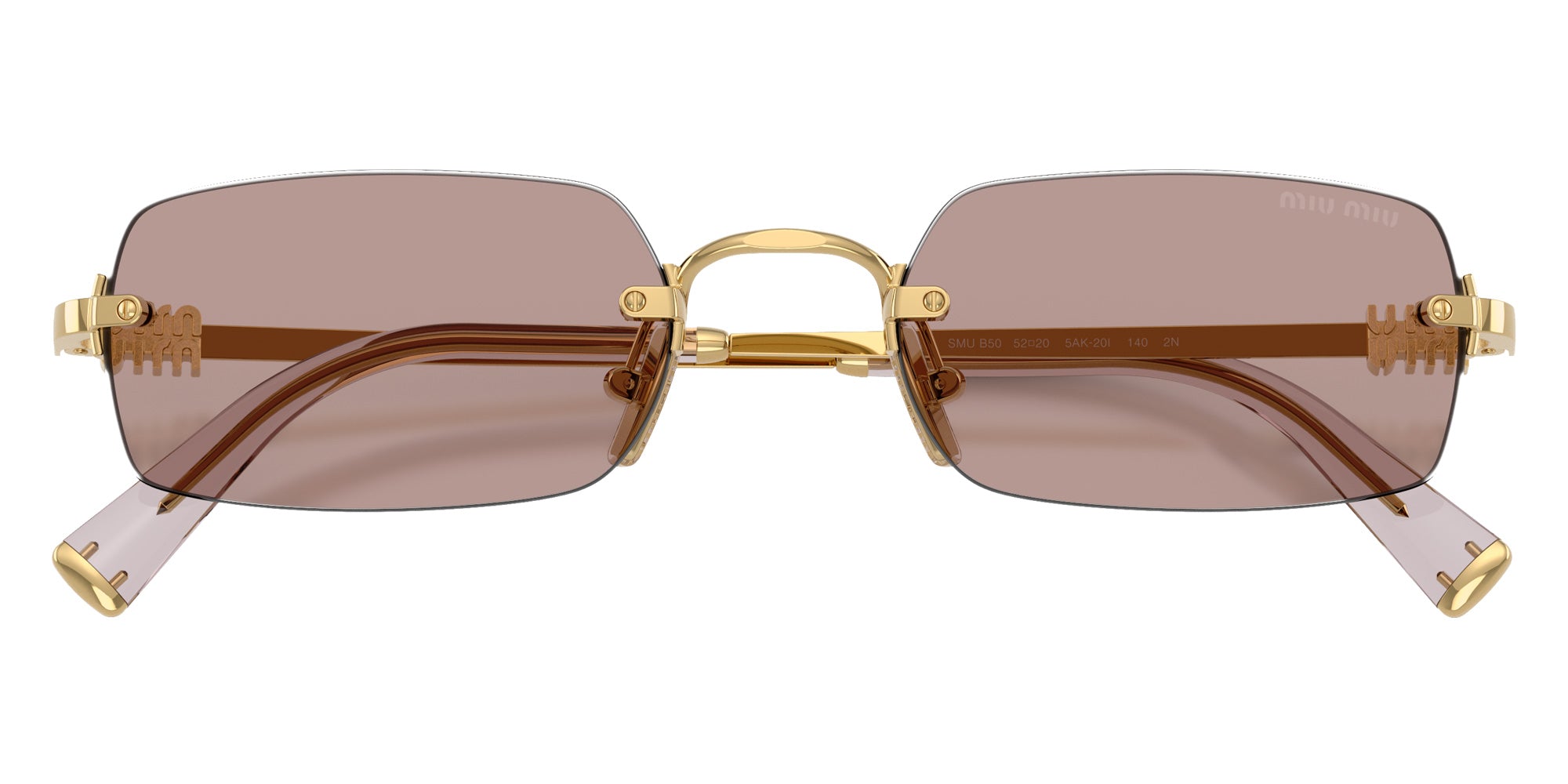 Miu Miu MU B50S 5AK20I 52 - Gold / Light Purple Brown #id:mub50s5ak20i_s:102120