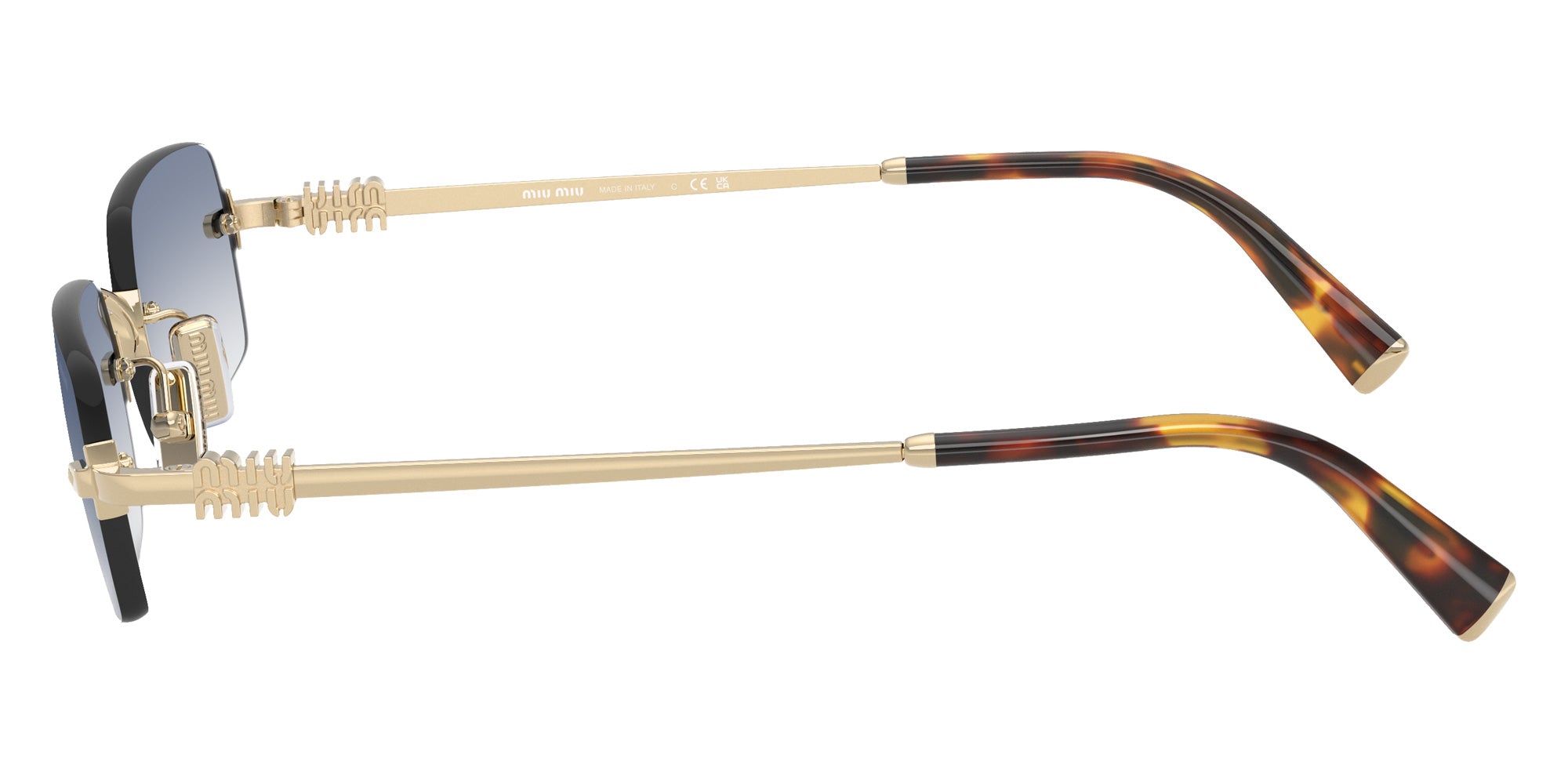 Miu Miu MU B50S ZVN80O 52 - Pale Gold / Clear Gradient Light Blue #id:mub50szvn80o_s:104110