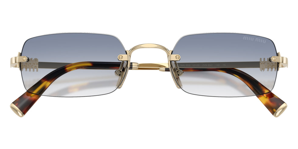 Miu Miu MU B50S ZVN80O 52 - Pale Gold / Clear Gradient Light Blue #id:mub50szvn80o_s:104120