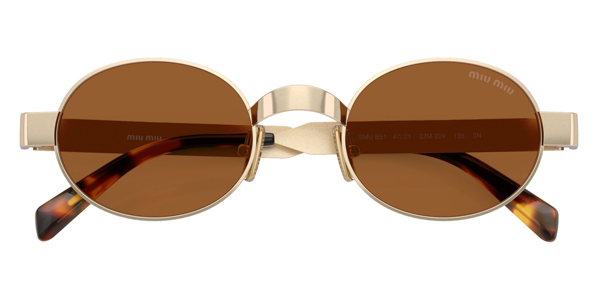 Miu Miu MU B51S Oval Sunglasses | EyeOns.com