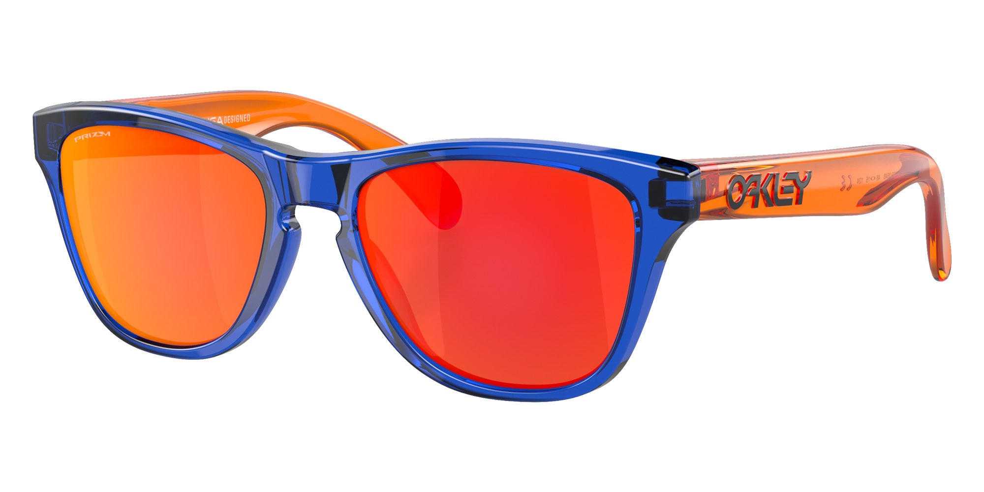 OAKLEY OJ9009 Frogskins��� XXS (Youth Fit) 900906 48 - Crystal Blue / Prizm Ruby Mirrored #id:oj9009900906_s:108105