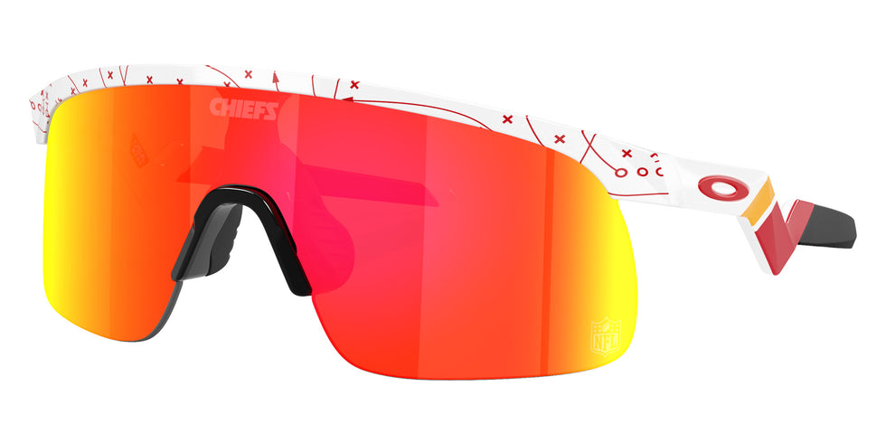 OAKLEY OJ9010 Kansas City Chiefs Resistor (Youth Fit) 901037 123 - White / Prizm Ruby Mirrored #id:oj9010901037_s:100105