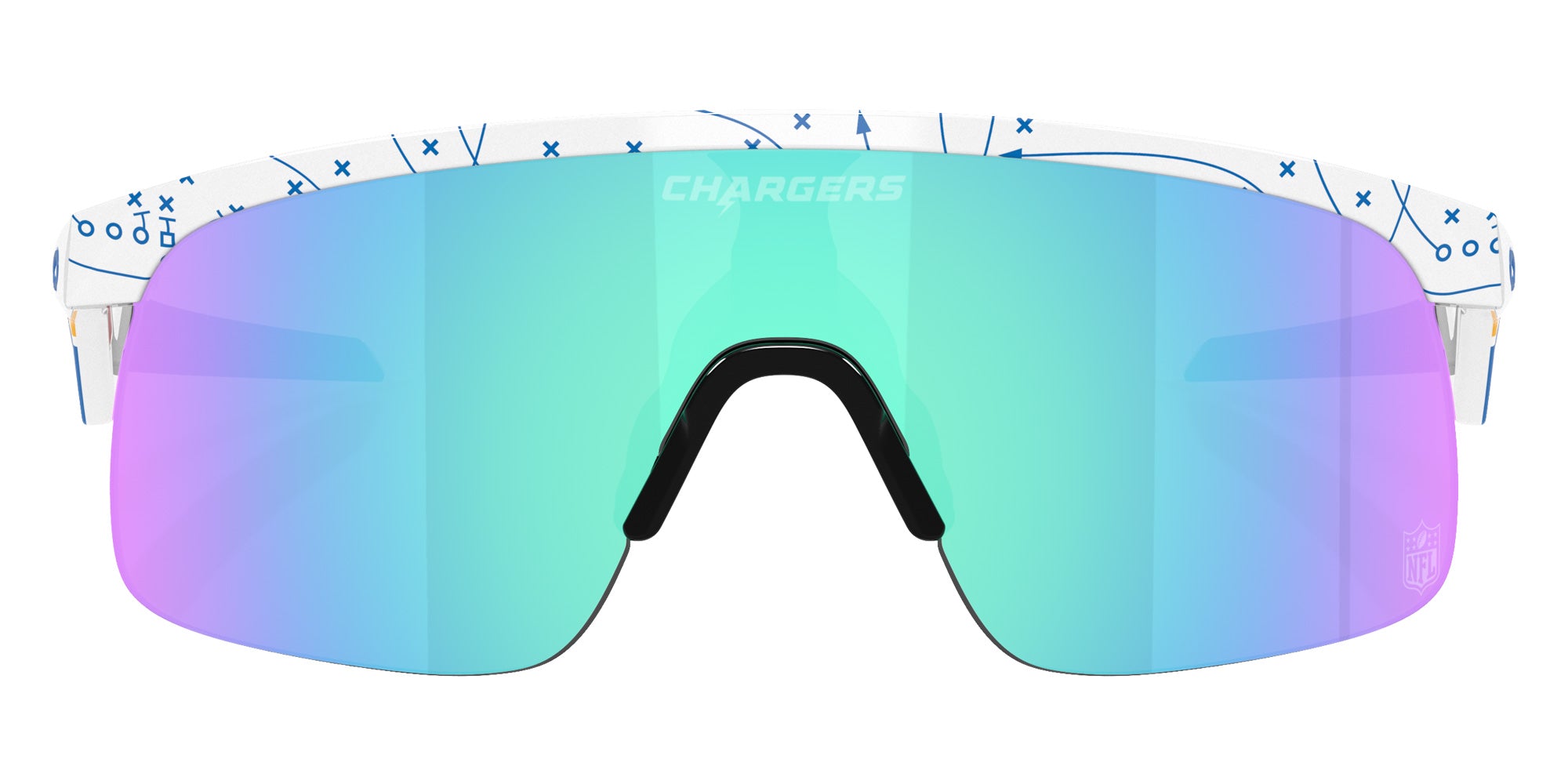 OAKLEY OJ9010 Los Angeles Chargers Resistor (Youth Fit) 901038 123 - White / Prizm Sapphire Mirrored #id:oj9010901038_s:100100