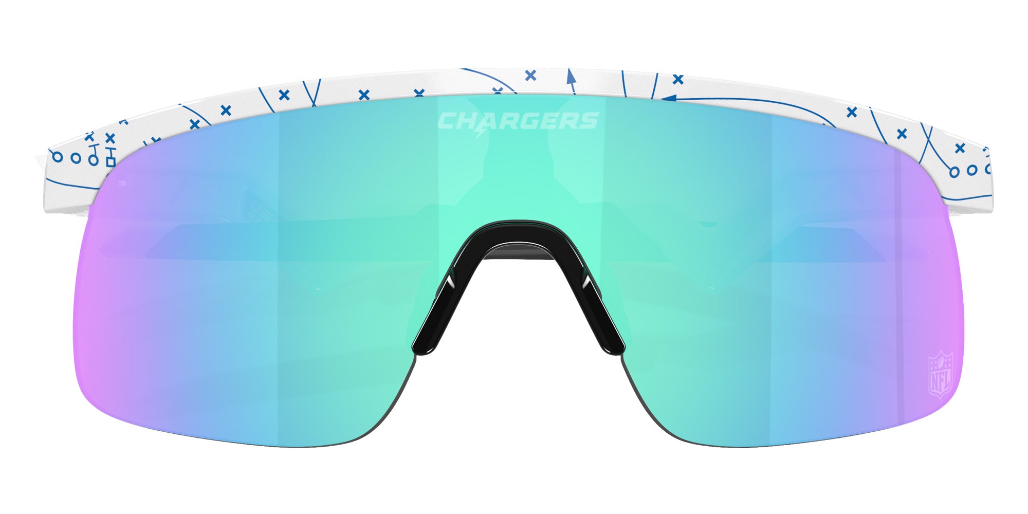 OAKLEY OJ9010 Los Angeles Chargers Resistor (Youth Fit) 901038 123 - White / Prizm Sapphire Mirrored #id:oj9010901038_s:100120