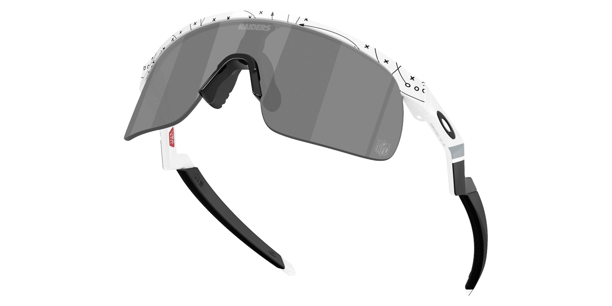 OAKLEY OJ9010 Las Vegas Raiders Resistor (Youth Fit) 901039 123 - White / Prizm Black Mirrored #id:oj9010901039_s:100125