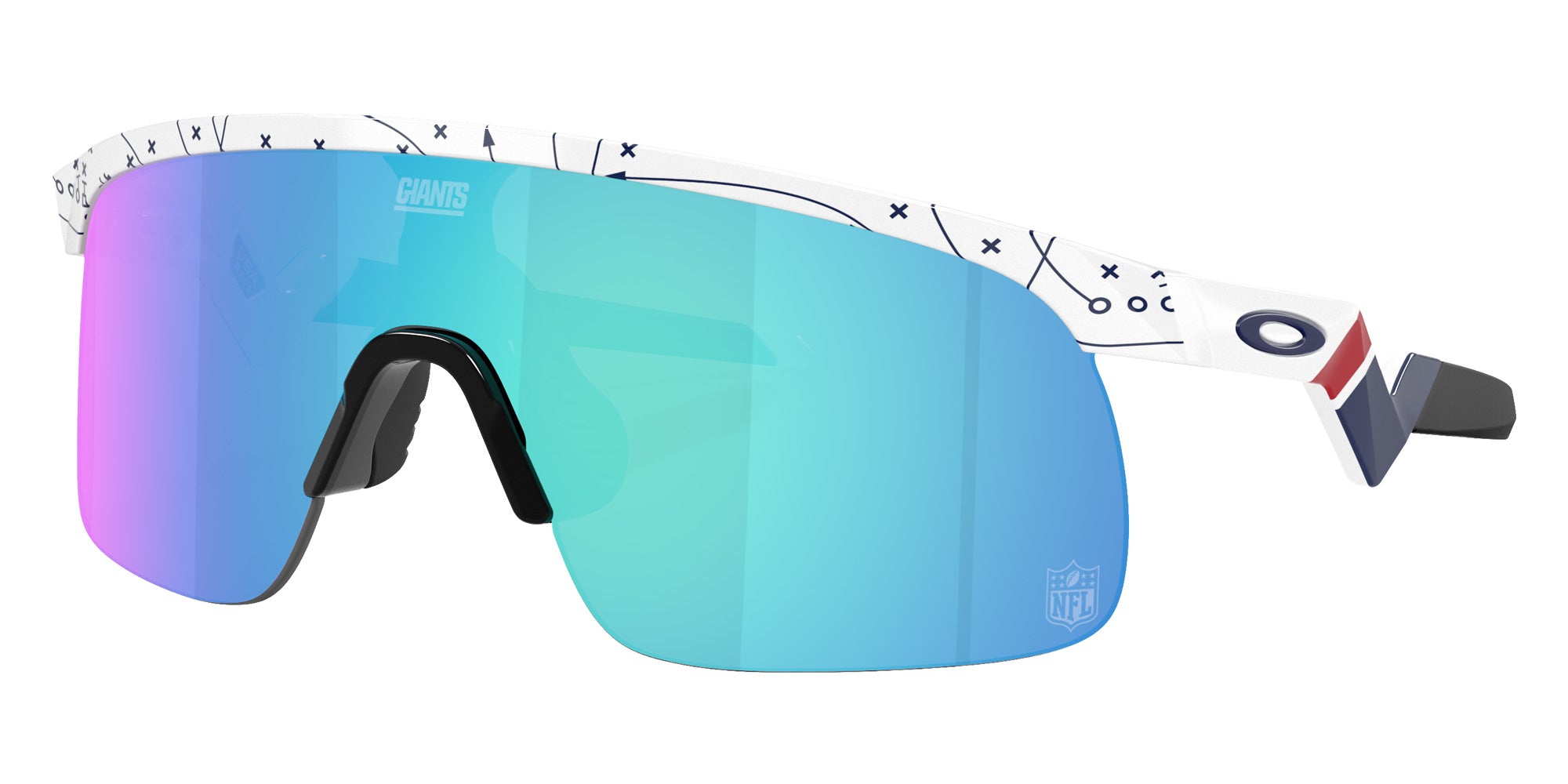 OAKLEY OJ9010 New York Giants Resistor (Youth Fit) 901041 123 - 25 Play White / Prizm Sapphire Mirrored #id:oj9010901041_s:100105
