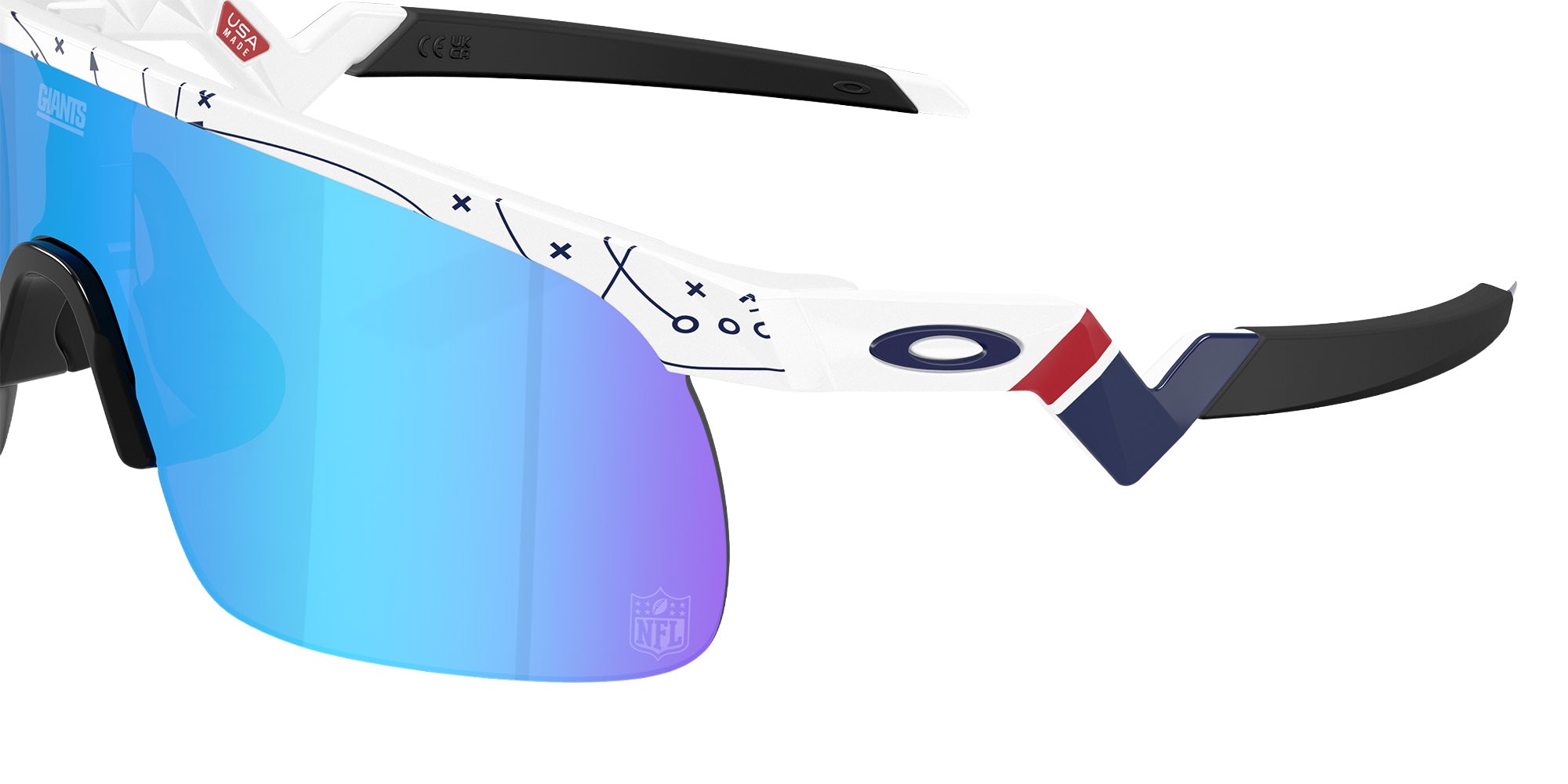OAKLEY OJ9010 New York Giants Resistor (Youth Fit) 901041 123 - 25 Play White / Prizm Sapphire Mirrored #id:oj9010901041_s:100130