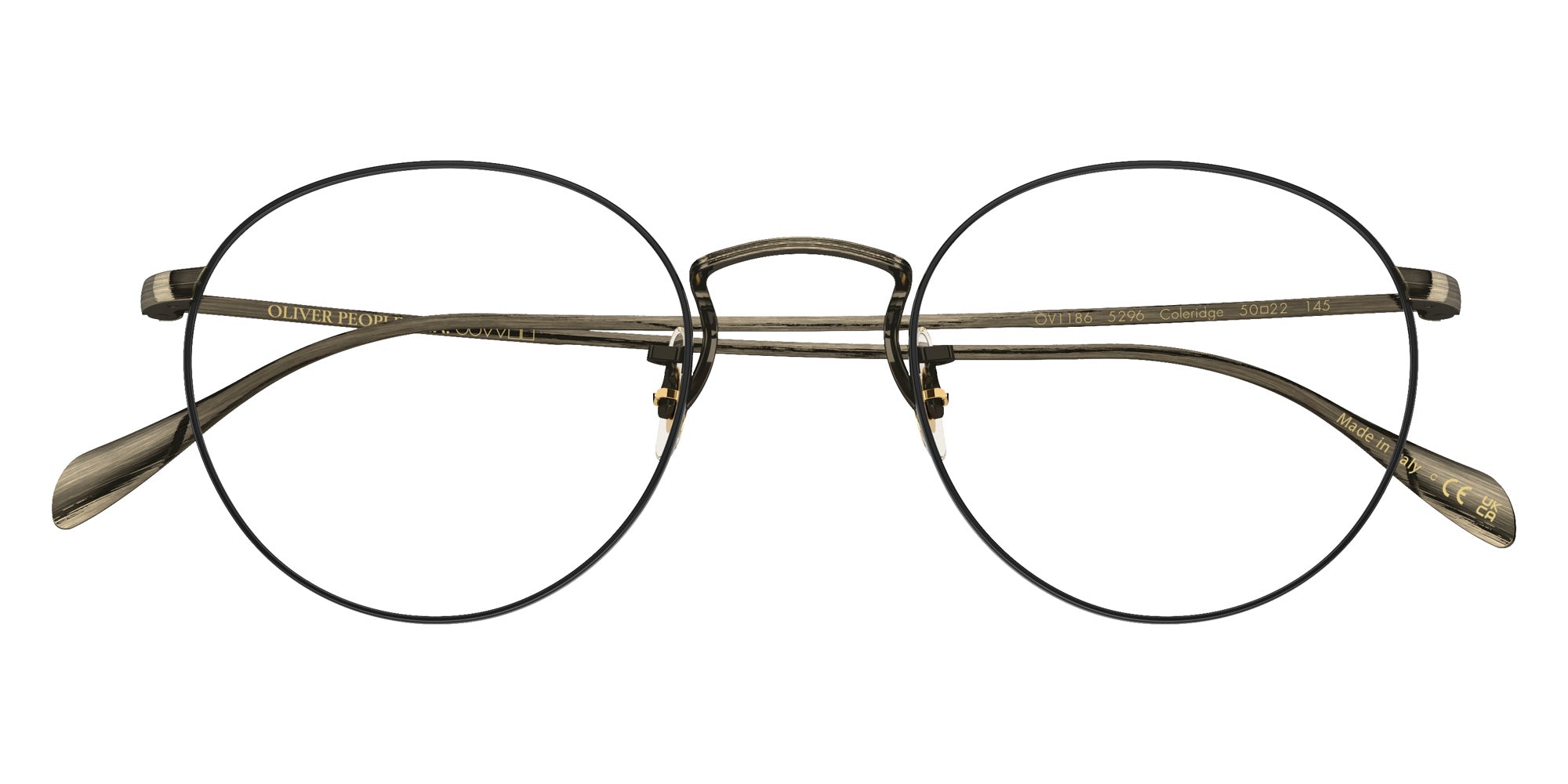Oliver Peoples OV1186 Coleridge 5296 52 - New Antique Gold/Black #id:ov11865296_s:110125