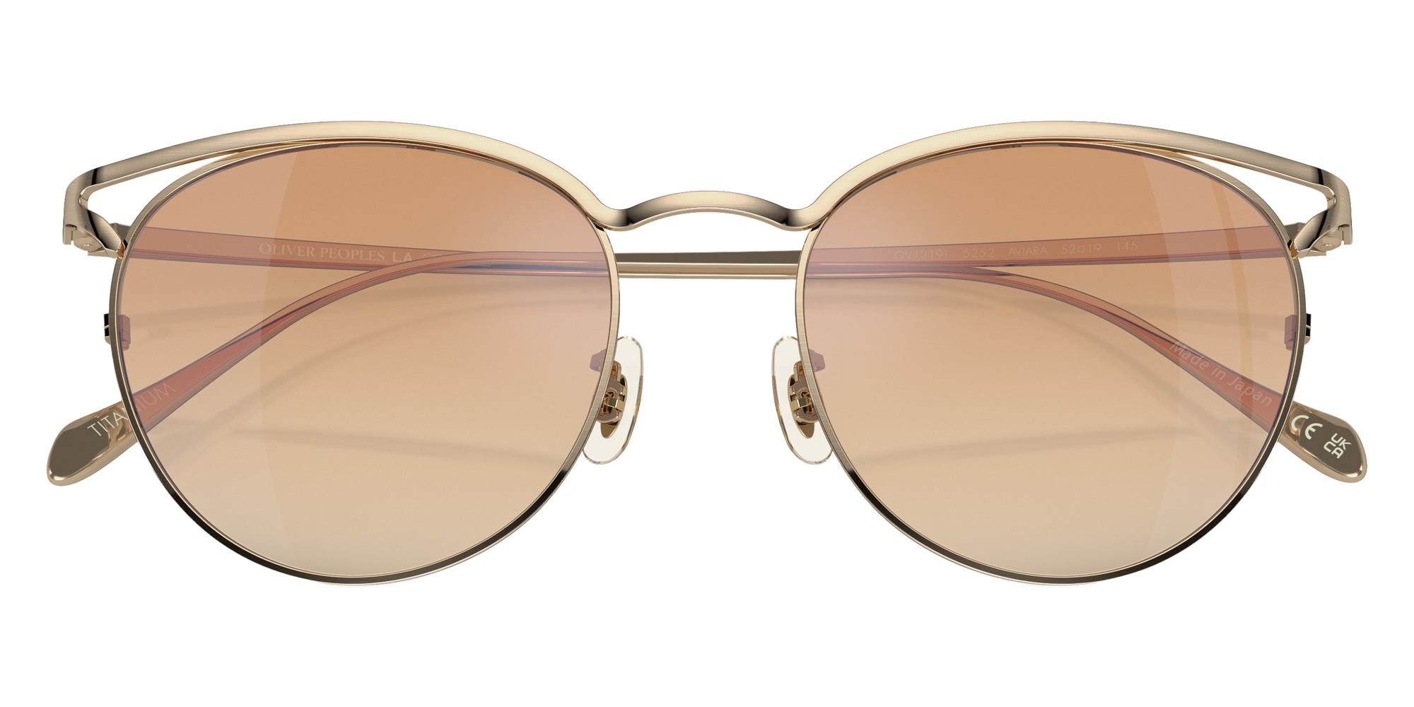 Oliver Peoples OV1319T Aviara 5252 52 - Brushed Gold / Coral Gradient Wash #id:ov1319t5252_s:100125