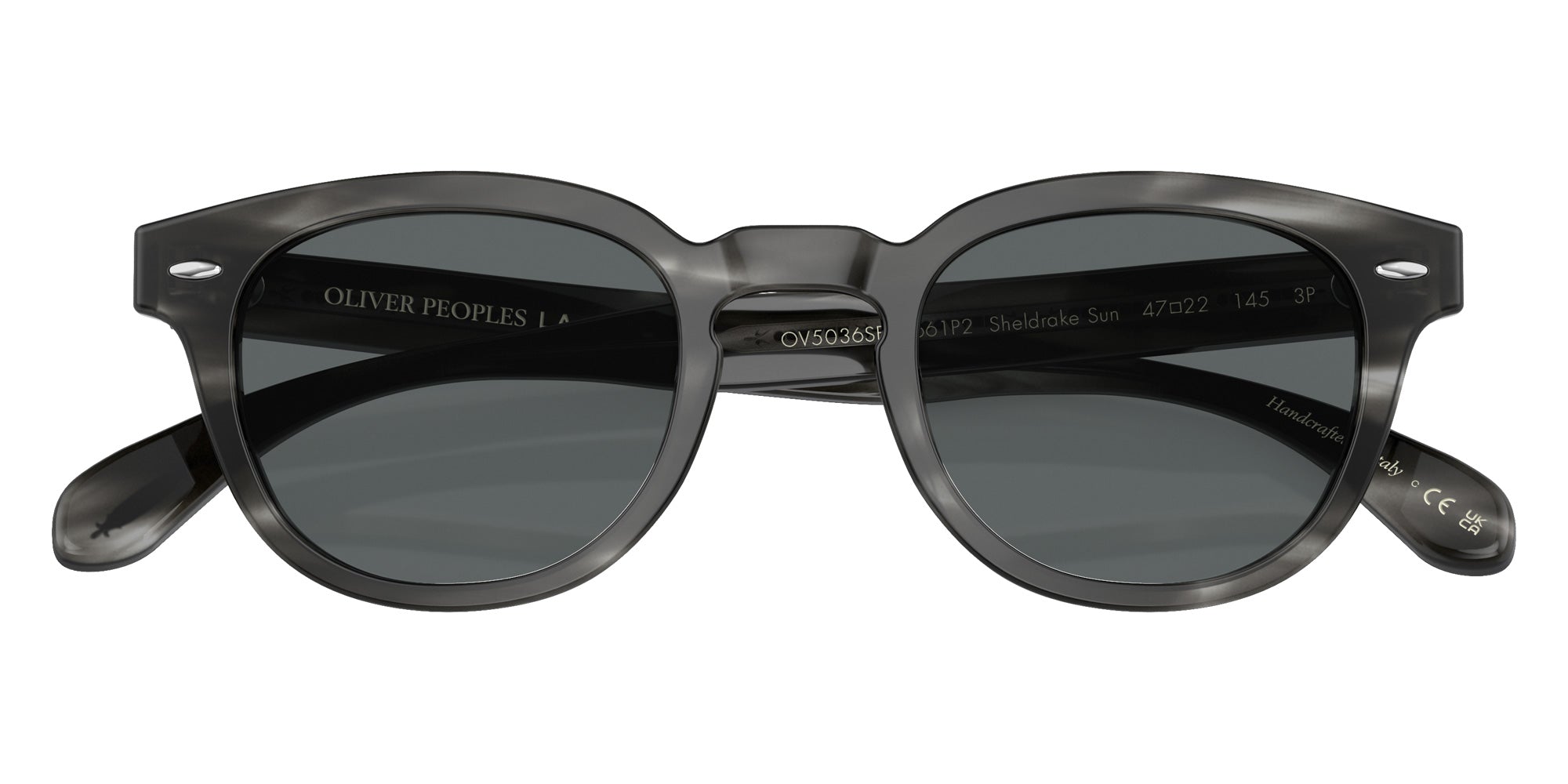 Oliver Peoples OV5036SF Sheldrake Sun Low Bridge Fit 1661P2 47 - Charcoal Tortoise / Gray Polarized #id:ov5036sf1661p2_s:100120