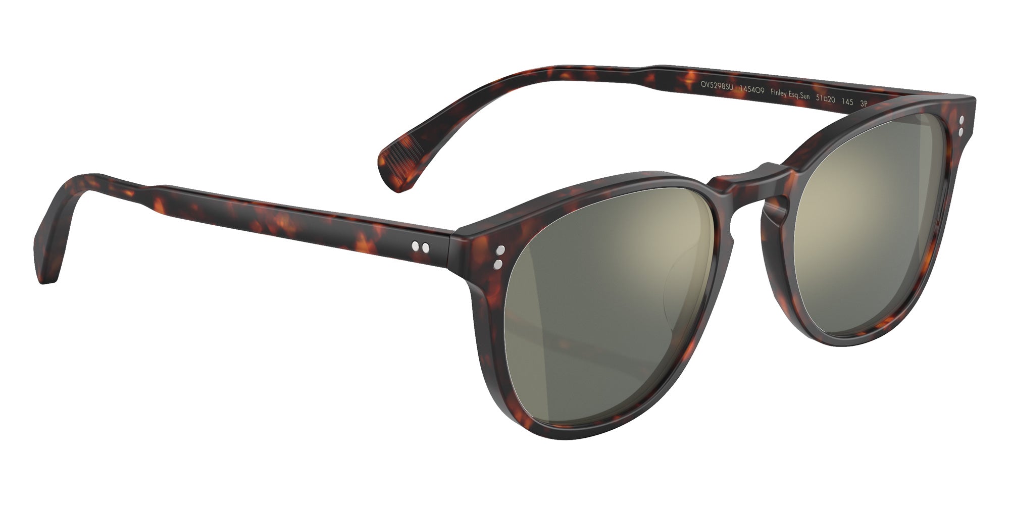 Oliver Peoples OV5298SU Finley Esq. Sun 1454O9 53 - Semi Matte Sable Tortoise / G-15 Goldtone Mirrored Polarized #id:ov5298su1454o9_s:102120