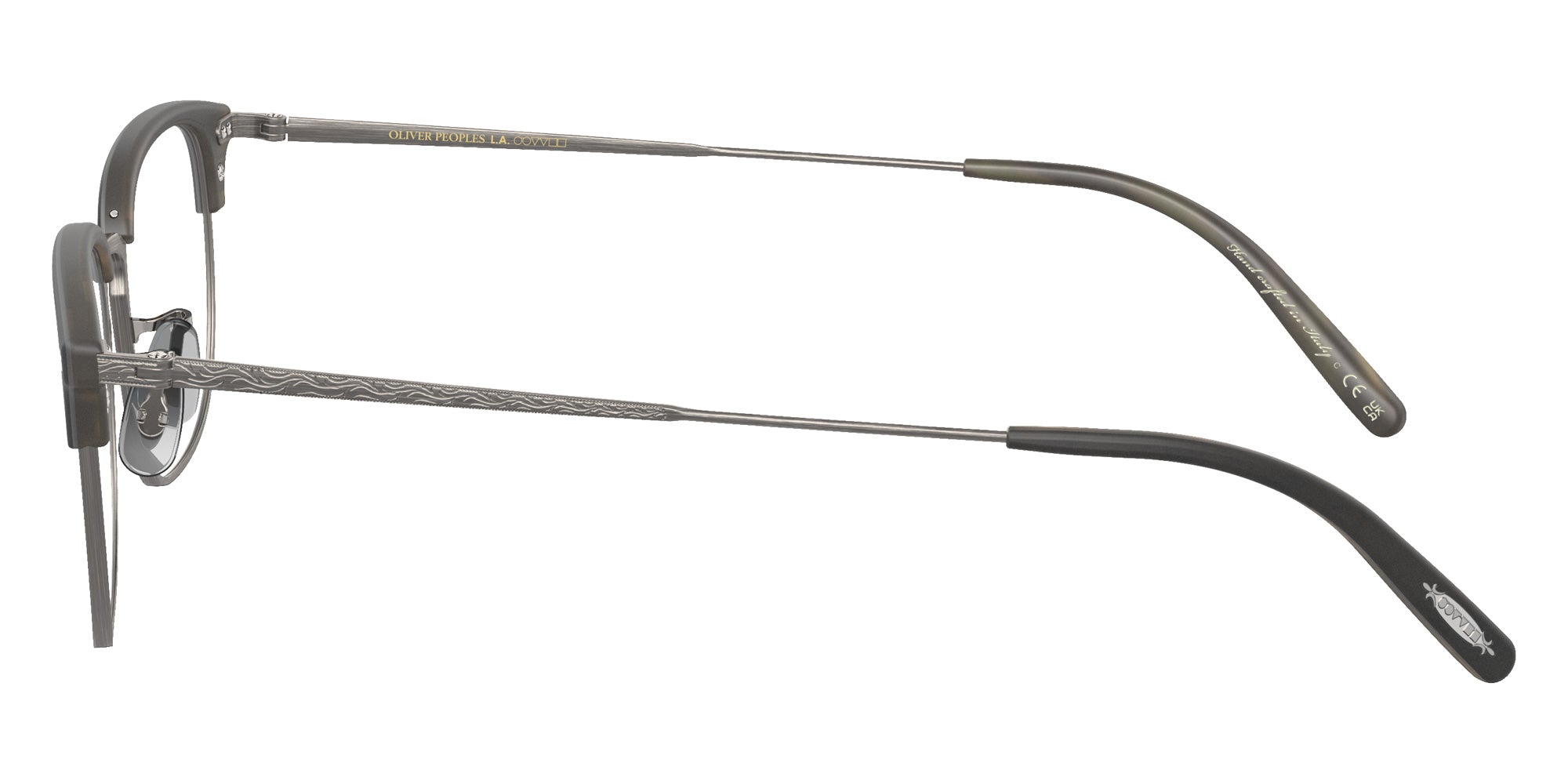 Oliver Peoples OV5359 Willman 1282 49 - Semi-Matte Black-Olive Tortoise-Antique Pewter #id:ov53591282_s:104110