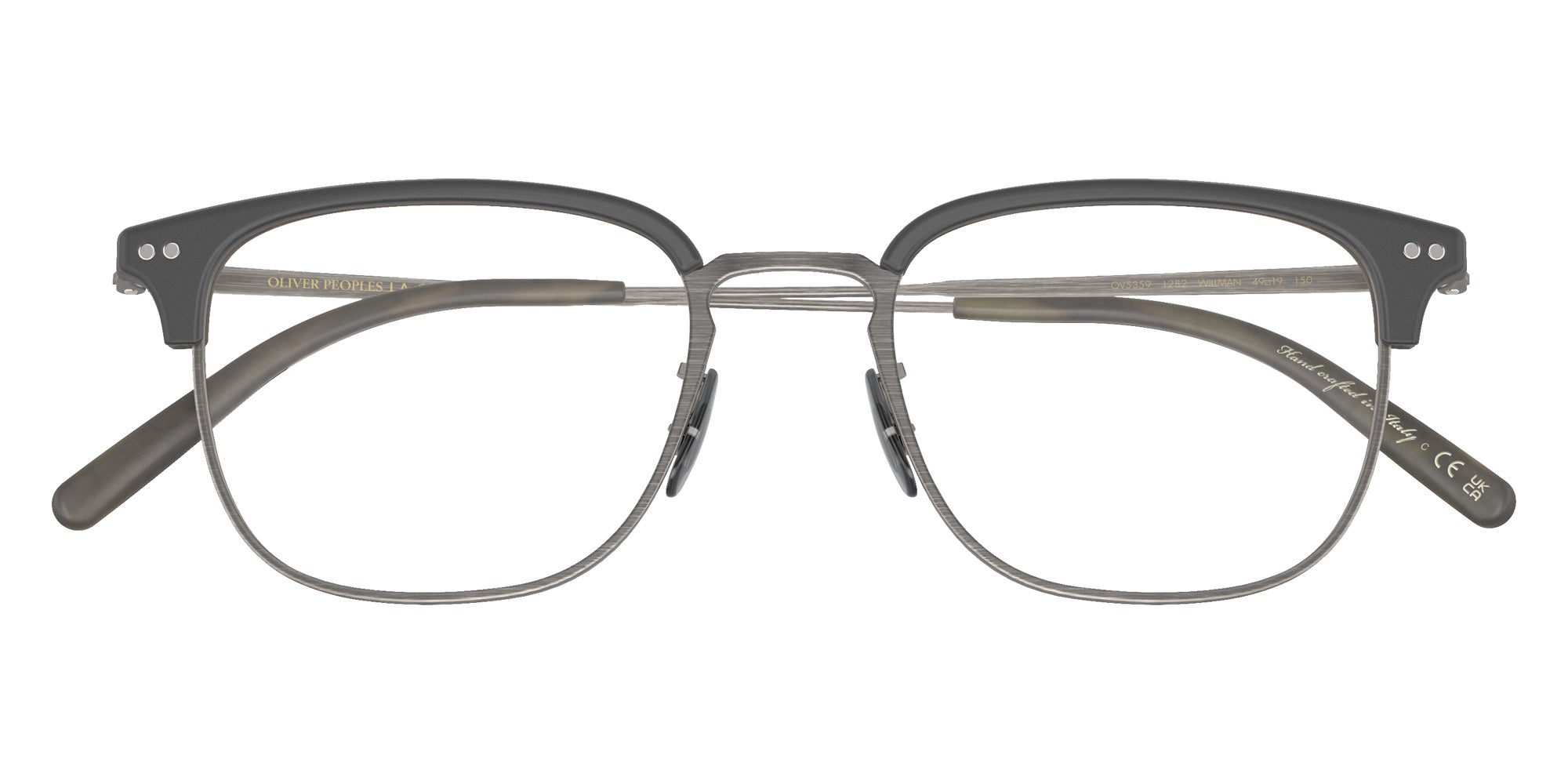 Oliver Peoples OV5359 Willman 1282 49 - Semi-Matte Black-Olive Tortoise-Antique Pewter #id:ov53591282_s:104125
