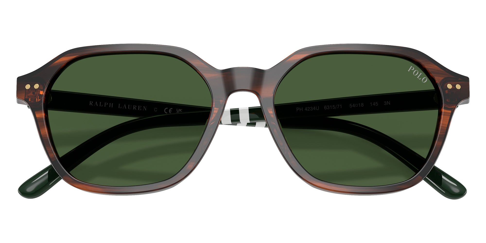 POLO RALPH LAUREN PH4234U 631571 54 - Shiny Striped Brown / Bottle Green #id:ph4234u631571_s:106120
