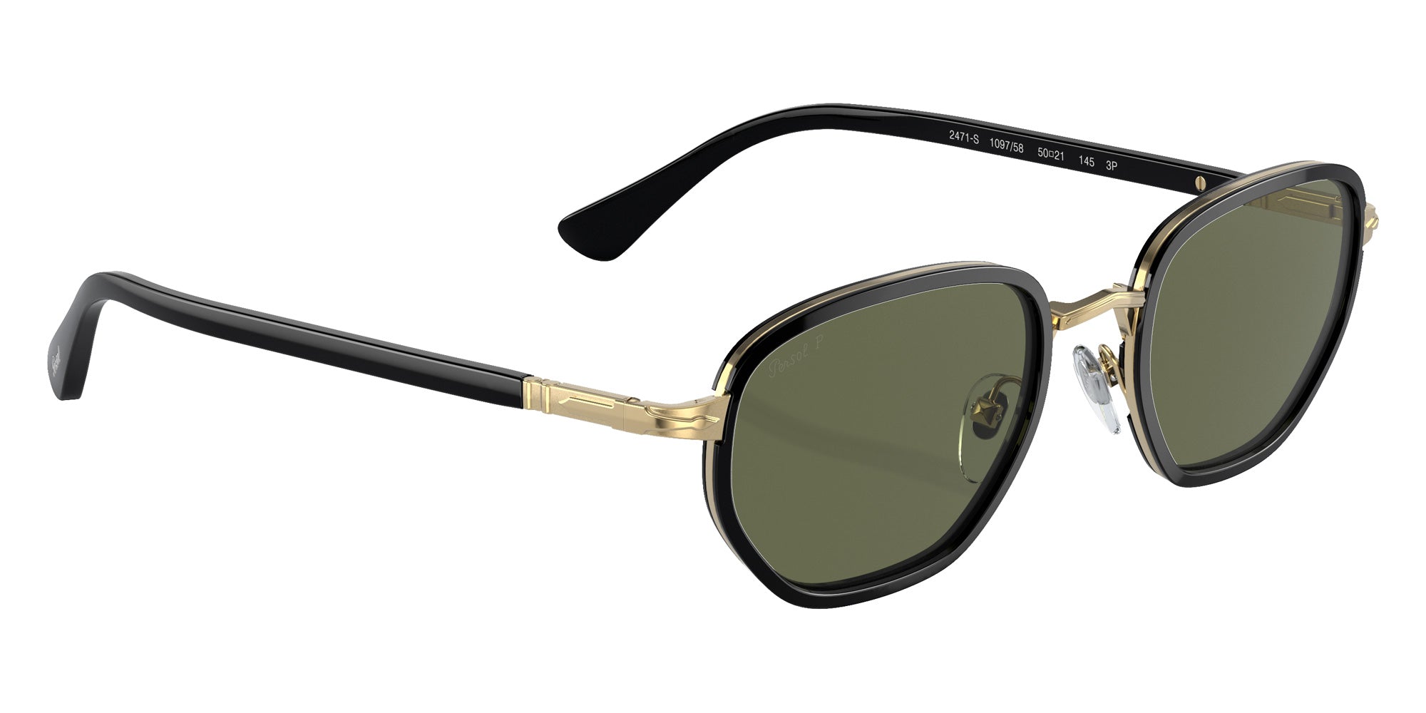 Persol PO2471S 109758 50 - Black / Green Polarized #id:po2471s109758_s:100120