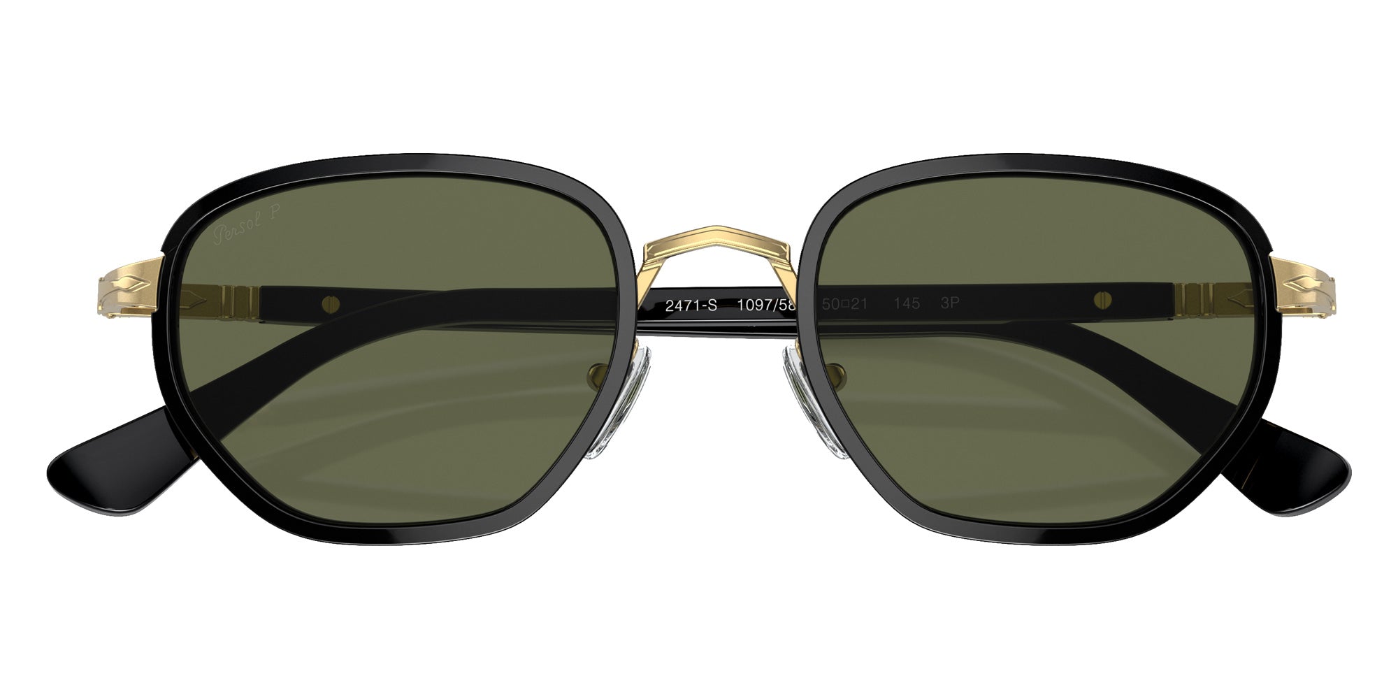 Persol PO2471S 109758 50 - Black / Green Polarized #id:po2471s109758_s:100125
