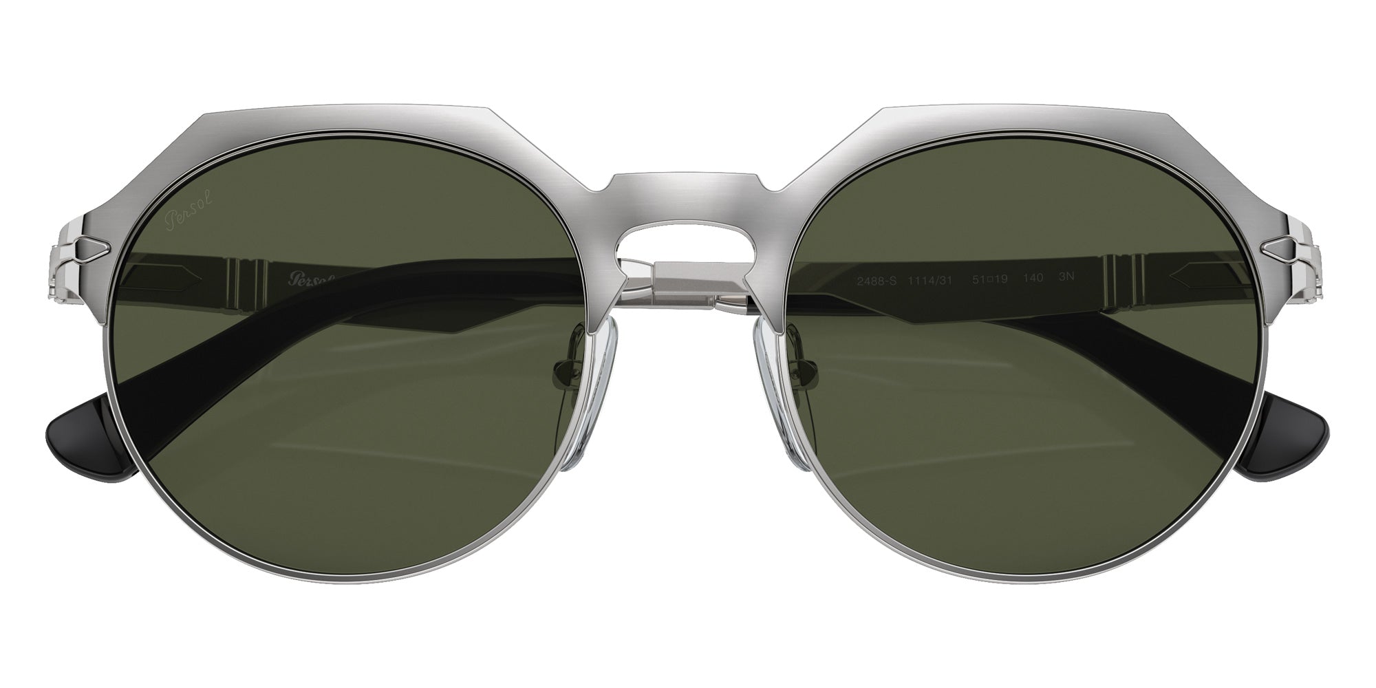 Persol PO2488S 111431 48 - Brushed Silver / Green #id:po2488s111431_s:100125
