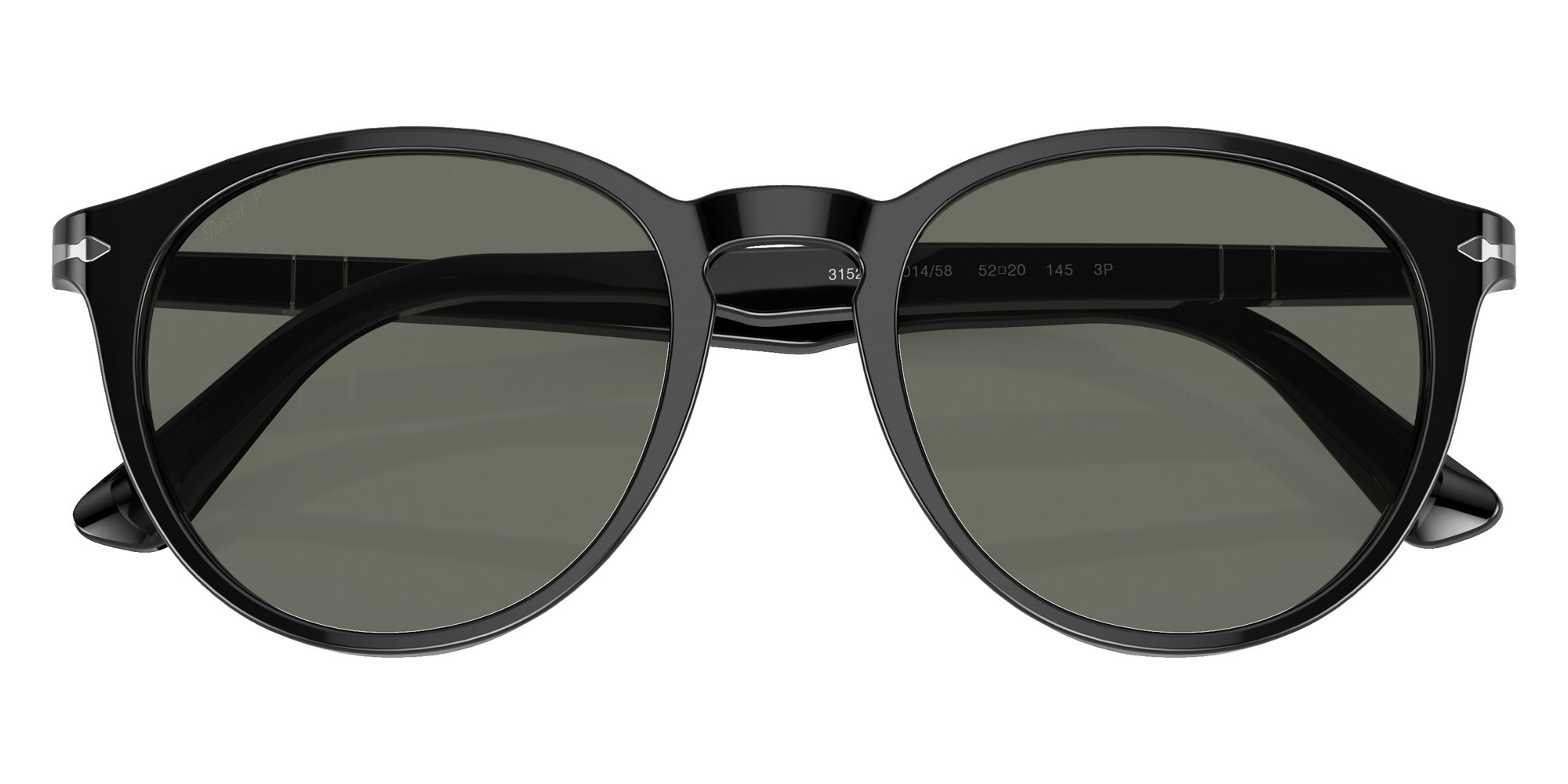 Persol PO3152S 901458 52 - Black / Green Polarized #id:po3152s901458_s:100120