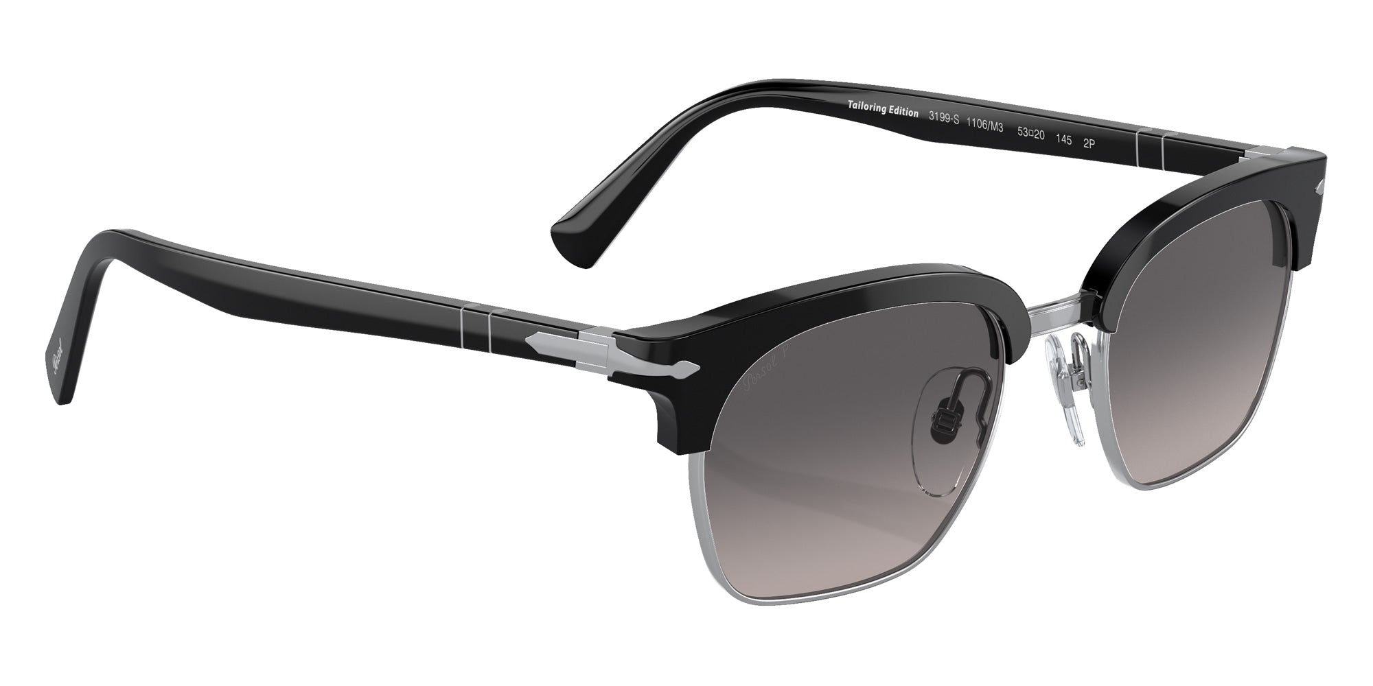 Persol PO3199S 1106M3 53 - Black/Silver / Polarized Gray Gradient #id:po3199s1106m3_s:100125