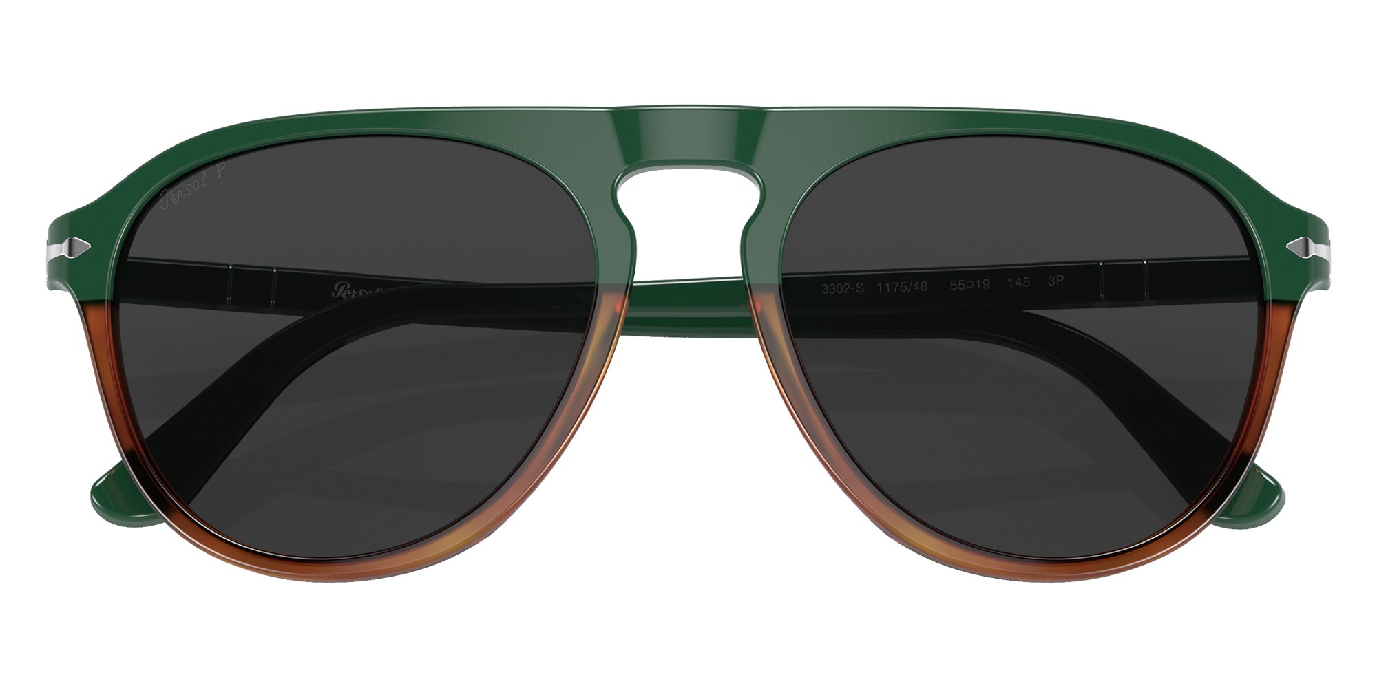 Persol PO3302S 117548 55 - Green / Polarized Black #id:po3302s117548_s:100120