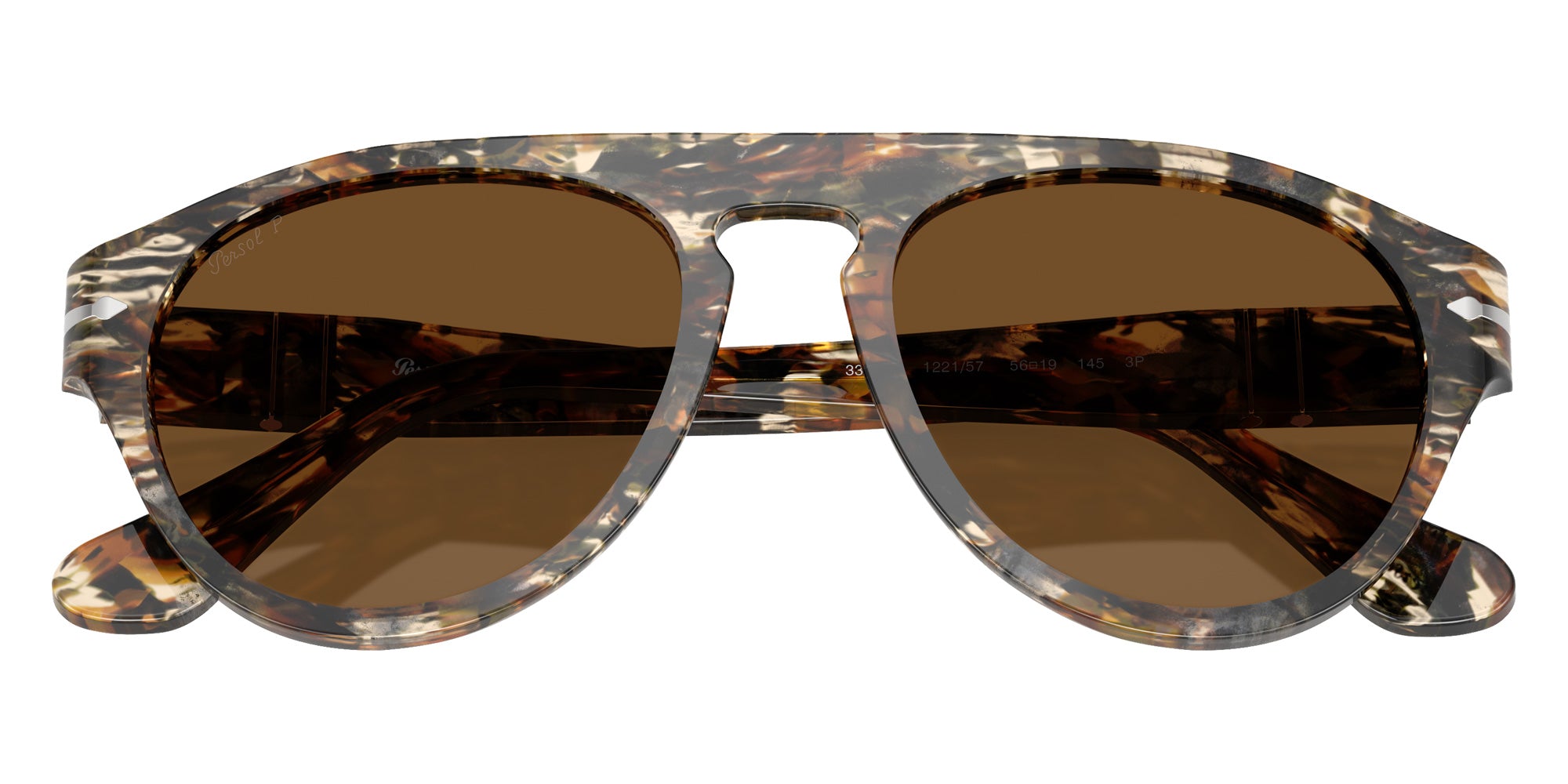 Persol PO3370S 122157 56 - Amber Brown/Pirate Black / Brown Polarized #id:po3370s122157_s:100125