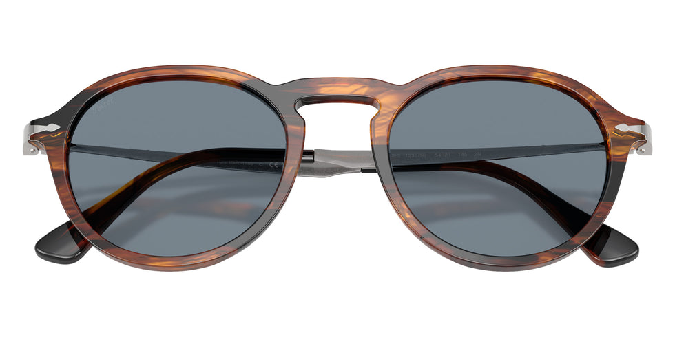 Persol PO3383S 123556 51 - Striped Black & Brown / Light Blue #id:po3383s123556_s:100125