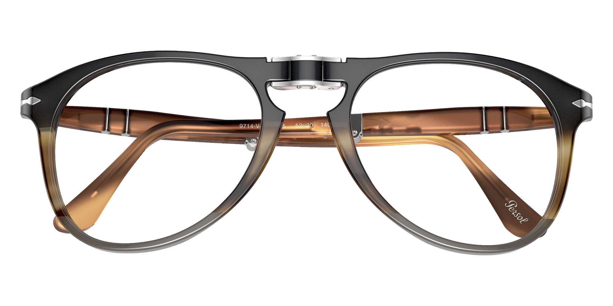 Persol PO9714VM 1135 52 - Black Striped Brown Gray #id:po9714vm1135_s:100125