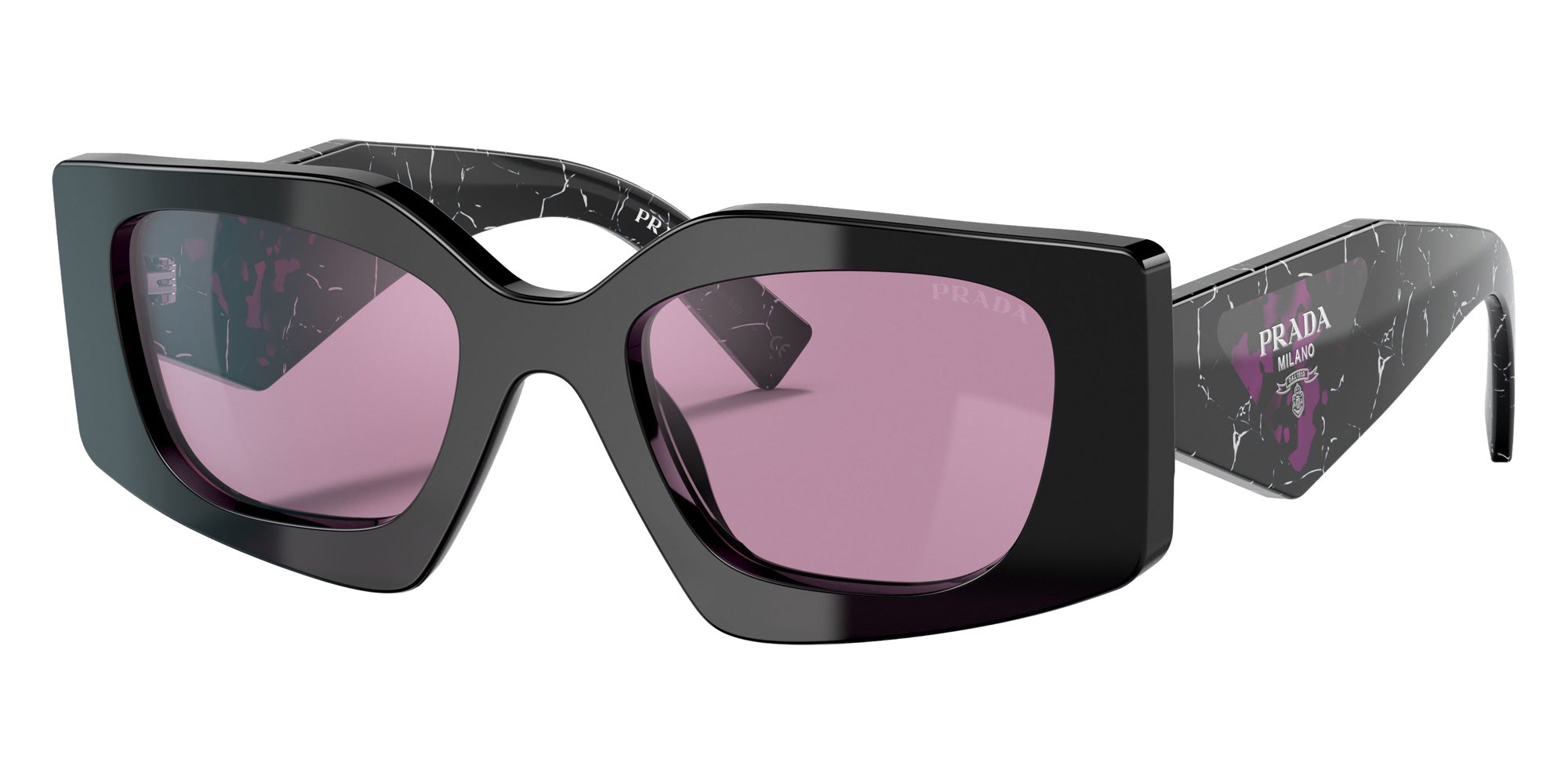 Prada PR 15YS 1AB07Q 51 - Black / Dark Violet Mirrored Silver Int #id:pr15ys1ab07q_s:100105