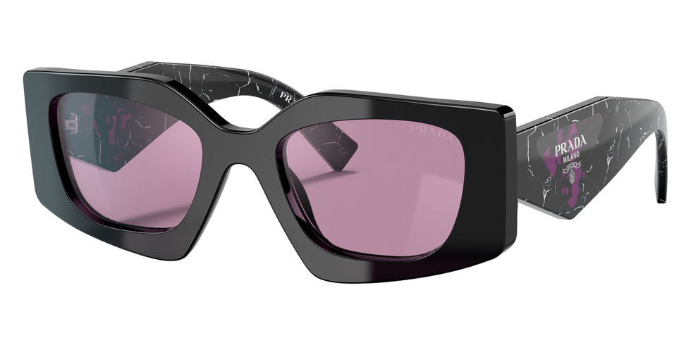 Prada PR 15YS 1AB07Q 51 - Black / Dark Violet Mirrored Silver Int #id:pr15ys1ab07q_s:100105