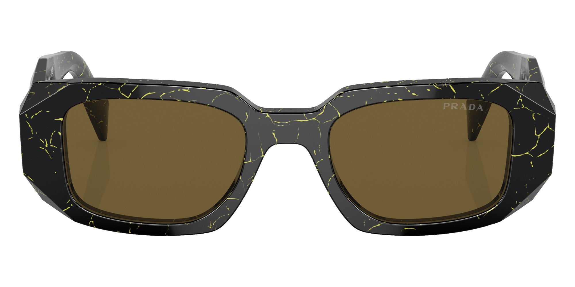 Prada PR 17WSF 19D01T 51 - Black/Yellow Marble / Dark Brown #id:pr17wsf19d01t_s:102100