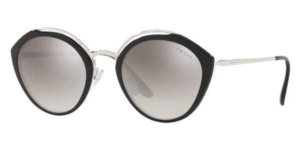 Prada PR 18US Conceptual 4BK5O0 53 - Black/Ivory/Silver / Gradient Gray Mirrored Silver #id:pr18us4bk5o0_s:102100