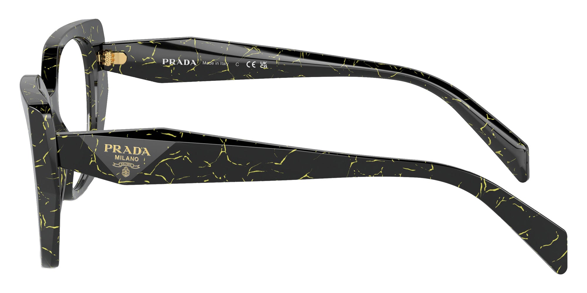 Prada PR 18WV 19D1O1 52 - Black/Yellow Marble #id:pr18wv19d1o1_s:100110