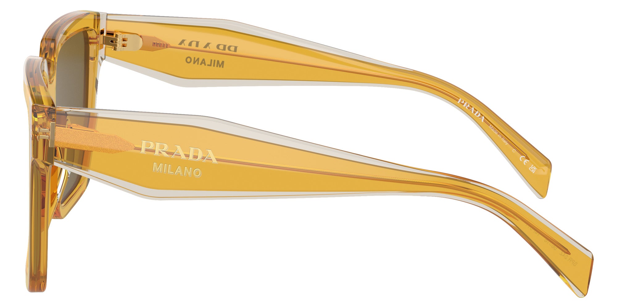 Prada PR 24ZS 14I01T 56 - Ocher/Crystal Gray / Dark Brown #id:pr24zs14i01t_s:100110