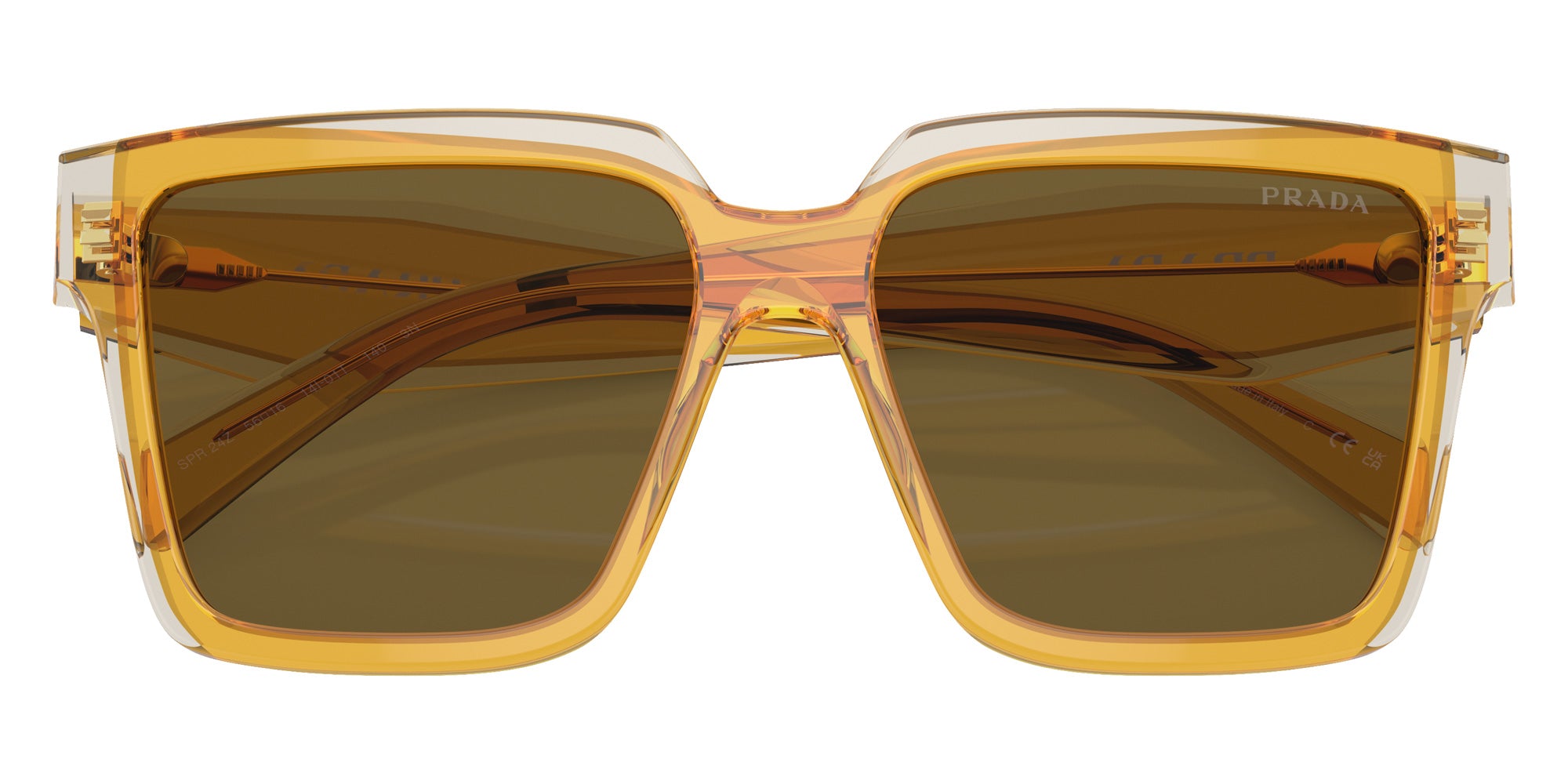 Prada PR 24ZS 14I01T 56 - Ocher/Crystal Gray / Dark Brown #id:pr24zs14i01t_s:100120