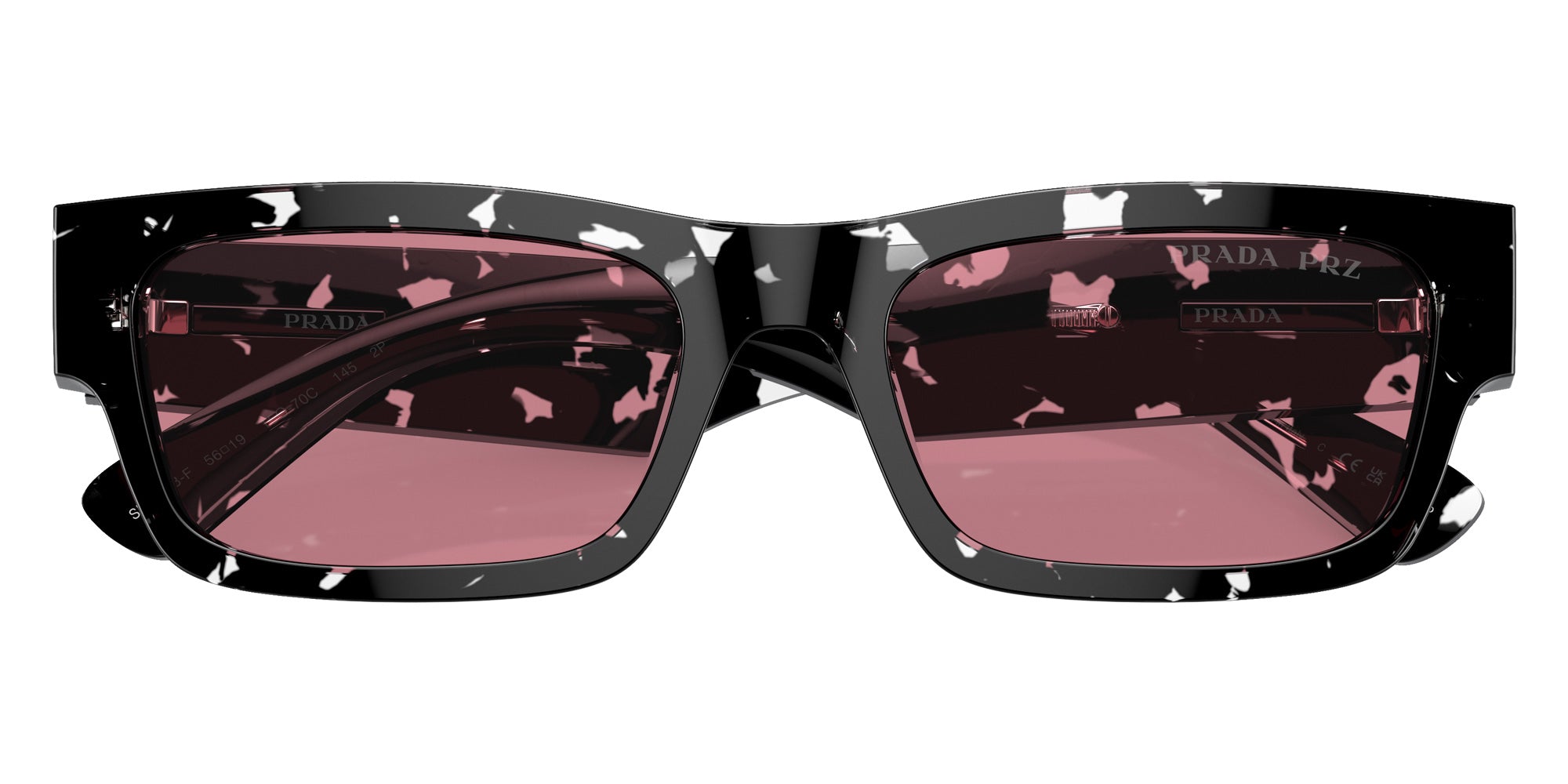 Prada PR A03SF Rectangle Sunglasses | EyeOns.com