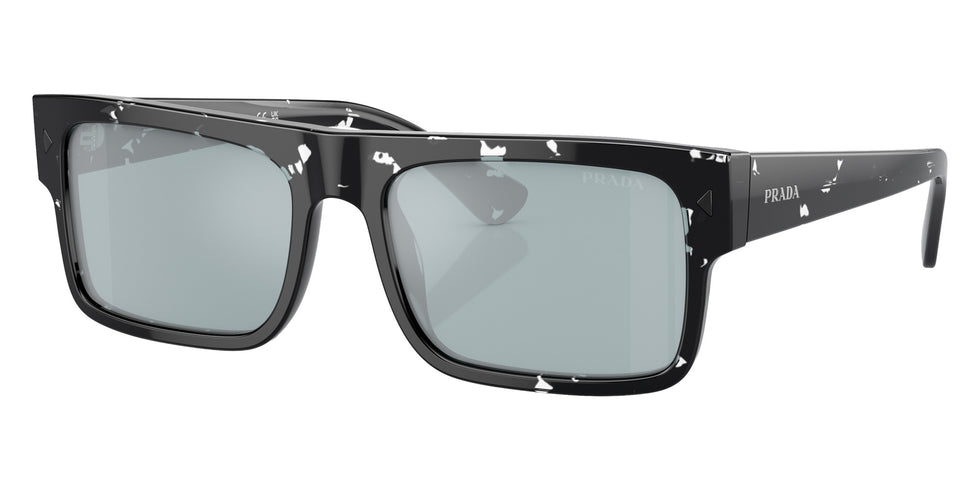 Prada PR A10S 15O01A 57 - Havana Black Transparent / Light Blue Mirrored Silver #id:pra10s15o01a_s:100105