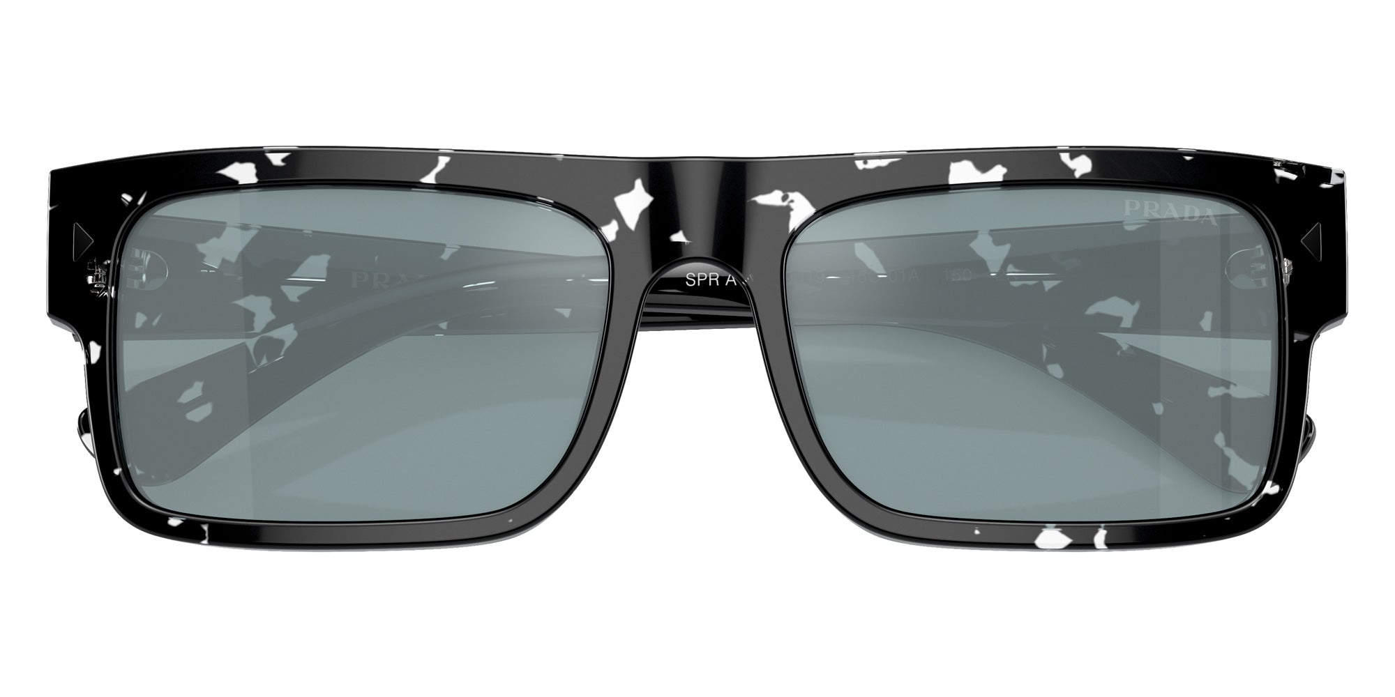 Prada PR A10S 15O01A 57 - Havana Black Transparent / Light Blue Mirrored Silver #id:pra10s15o01a_s:100120