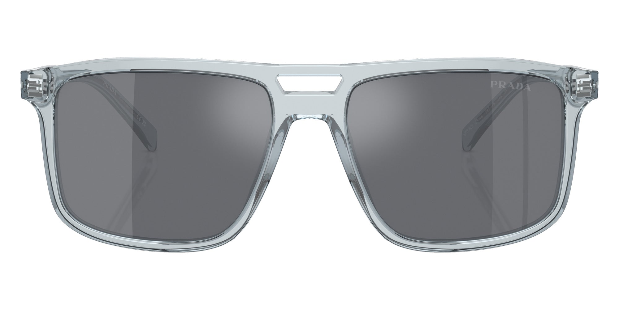 Prada PR A22S 19T175 56 - Transparent Azure / Dark Gray Flash Silver Mirrored #id:pra22s19t175_s:102100