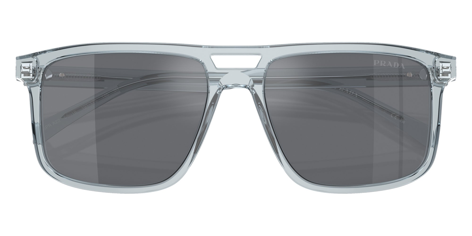 Prada PR A22S 19T175 56 - Transparent Azure / Dark Gray Flash Silver Mirrored #id:pra22s19t175_s:102120