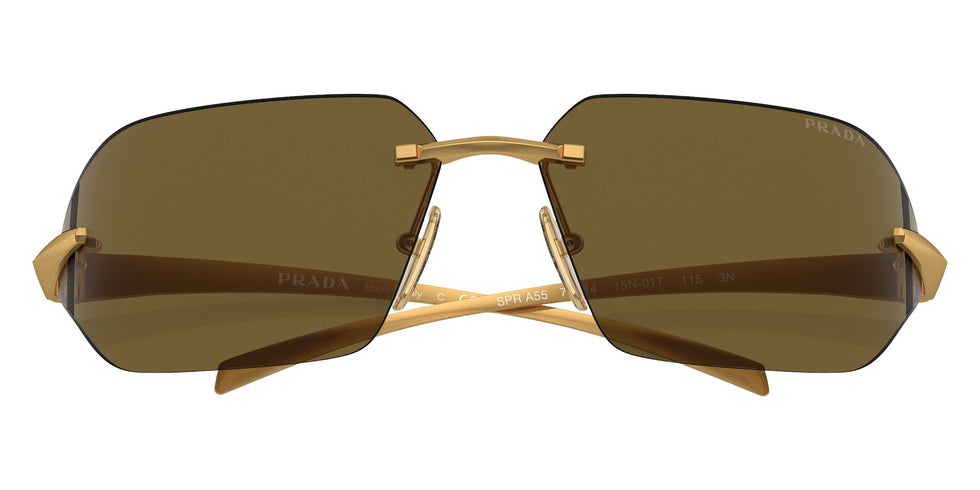 Prada PR A55S 15N01T 71 - Satin Yellow Gold / Dark Brown #id:pra55s15n01t_s:100120
