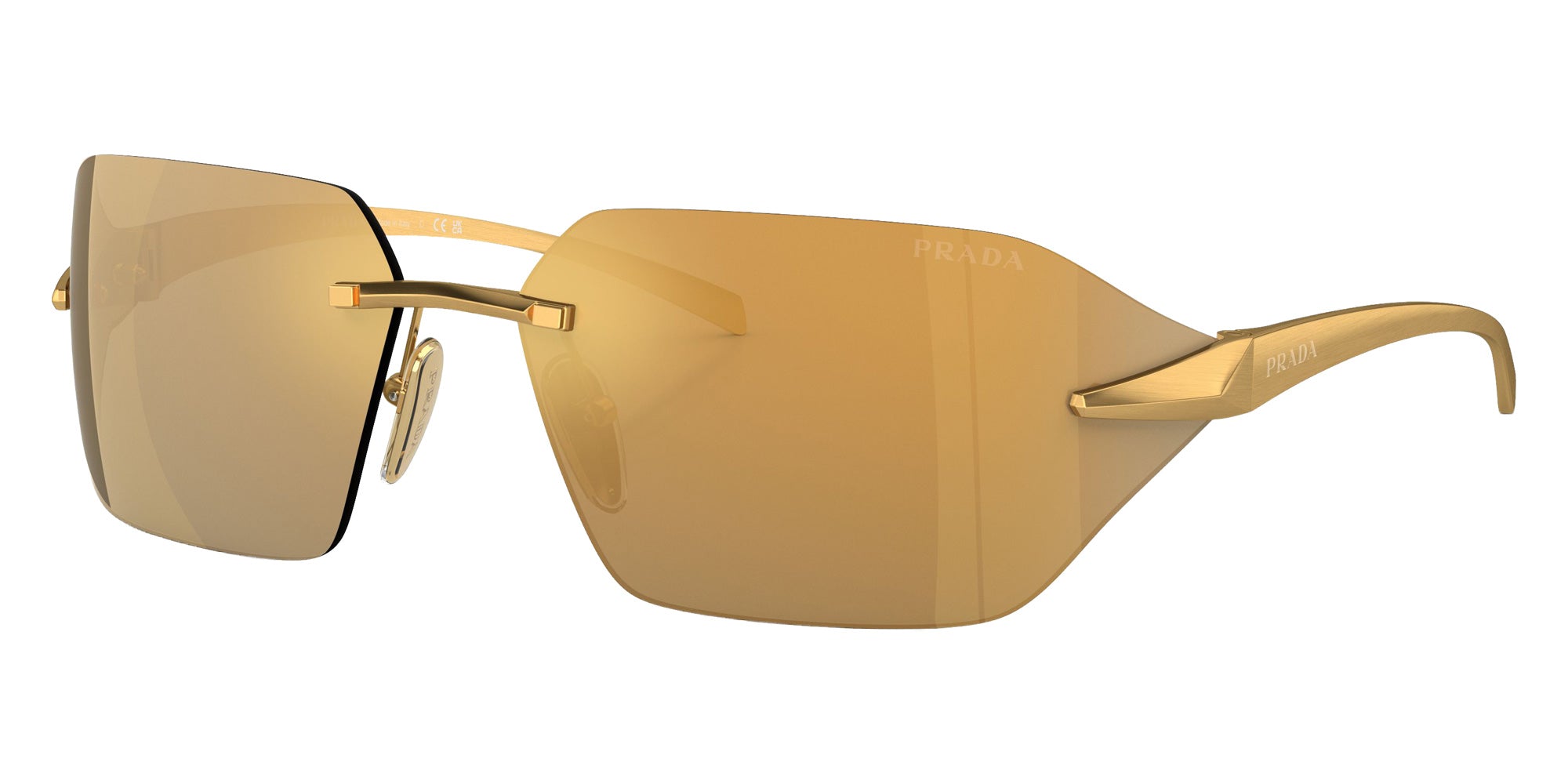Prada PR A56S 15N80C 71 - Satin Yellow Gold / Brown Mirrored Multilayer Gold #id:pra56s15n80c_s:100105