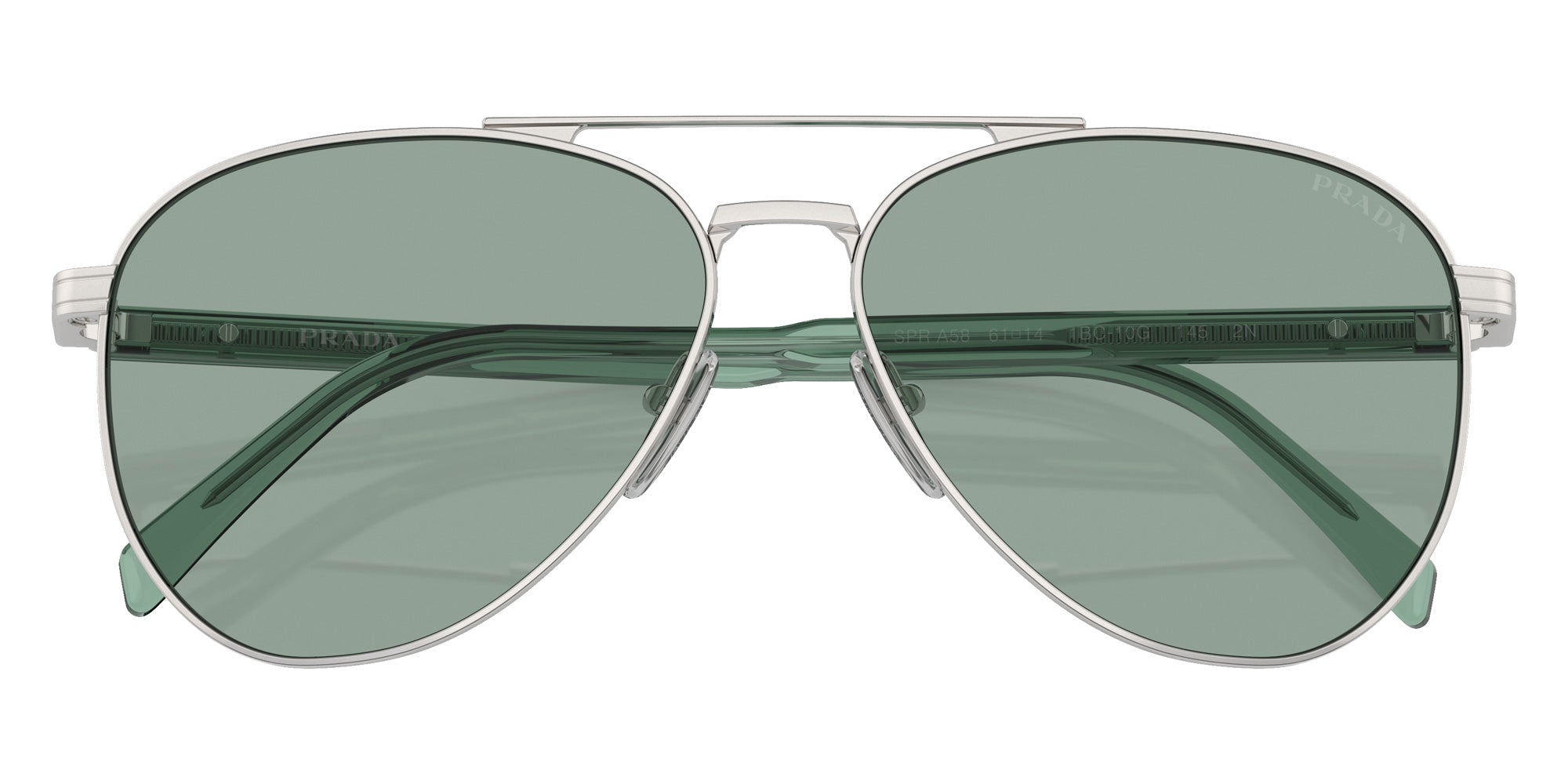 Prada PR A58S 1BC10G 58 - Silver / Petrol Green #id:pra58s1bc10g_s:102120