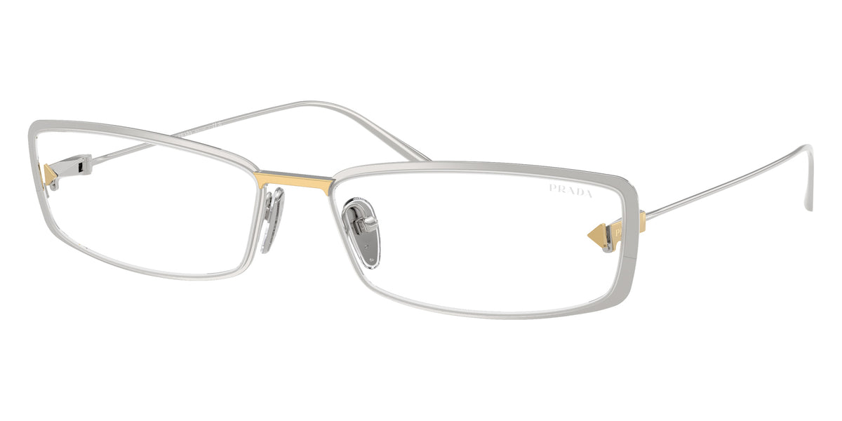 Prada PR D67S 1BC10W 63 - Silver / Clear Blue Light Filter #id:prd67s1bc10w_s:100105