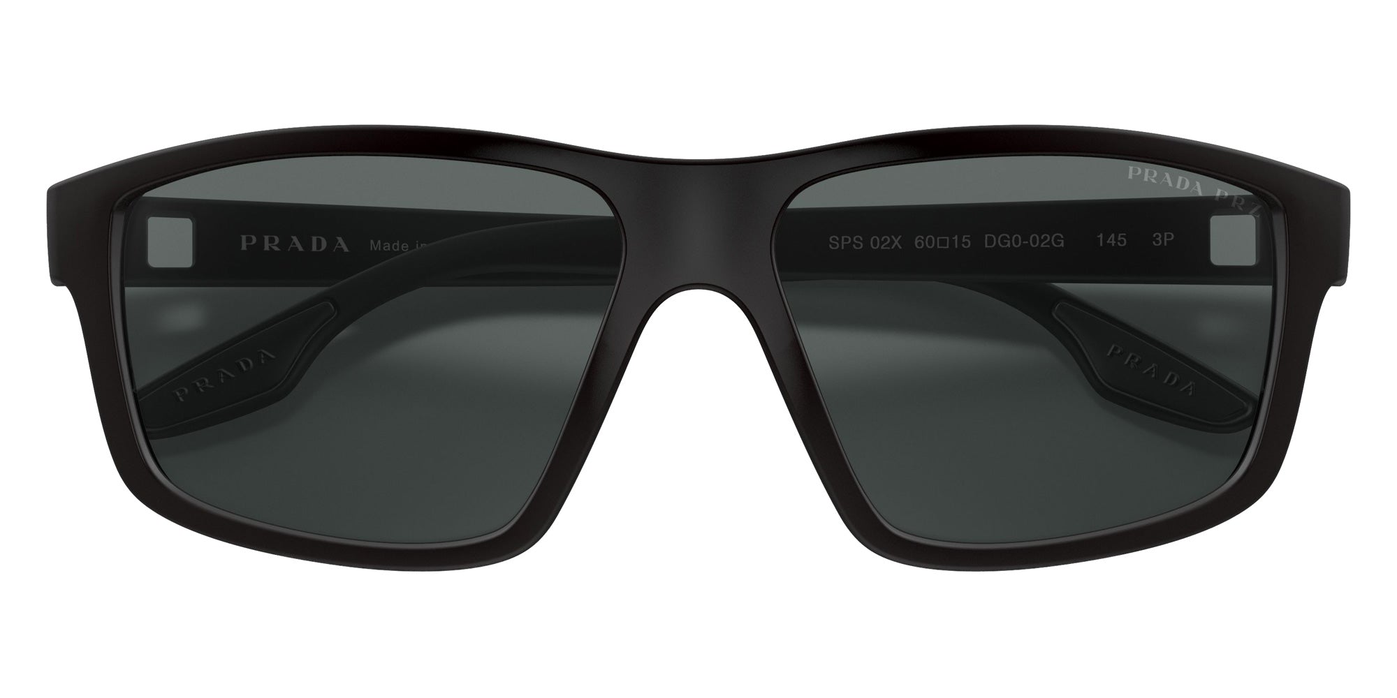 Prada Linea Rossa PS 02XS DG002G 60 - Black Rubber / Polarized Dark Gray #id:ps02xsdg002g_s:100120