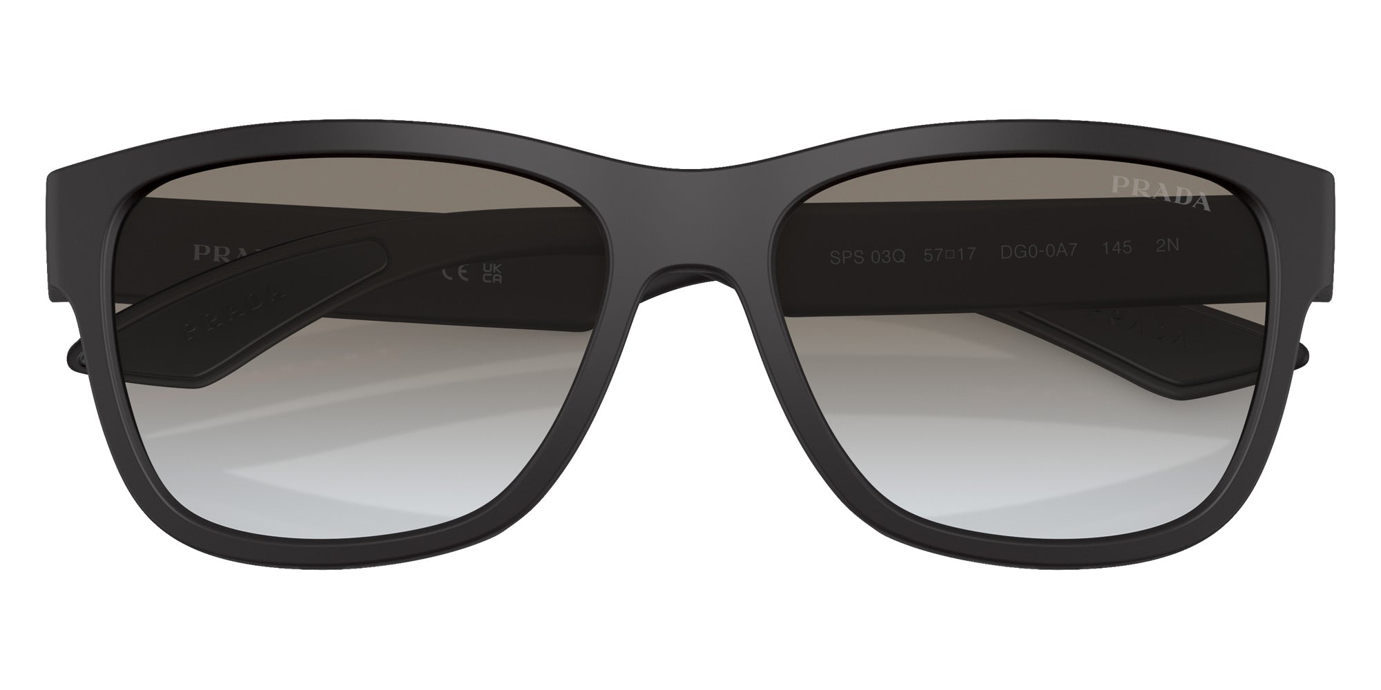 Prada Linea Rossa PS 03QS Lifestyle DG00A7 57 - Black Rubber / Gray Gradient #id:ps03qsdg00a7_s:100120