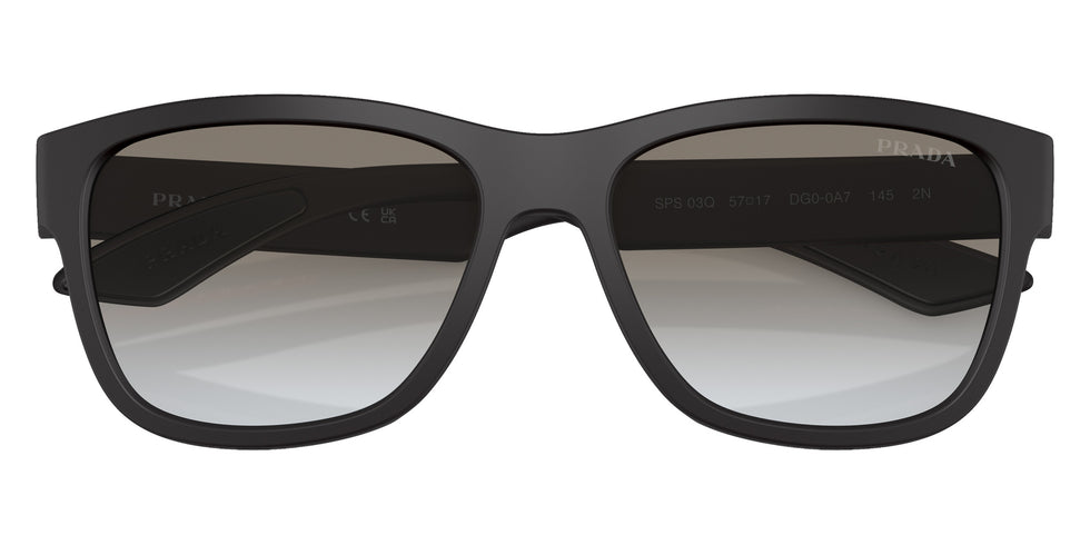 Prada Linea Rossa PS 03QS Lifestyle DG00A7 57 - Black Rubber / Gray Gradient #id:ps03qsdg00a7_s:100120