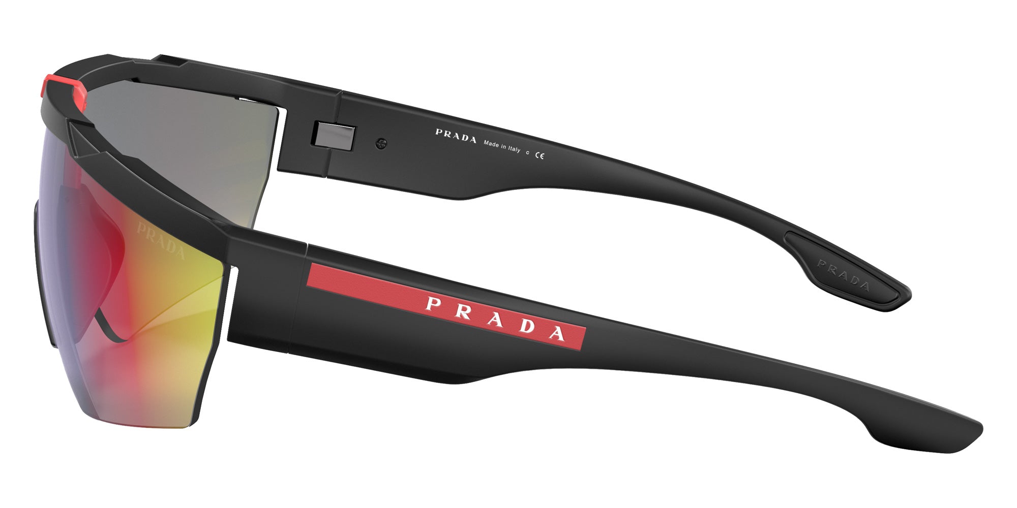 Prada Linea Rossa PS 03XS DG008F 144 - Black Rubber / Dark Gray Mirrored Blue/Red #id:ps03xsdg008f_s:100110