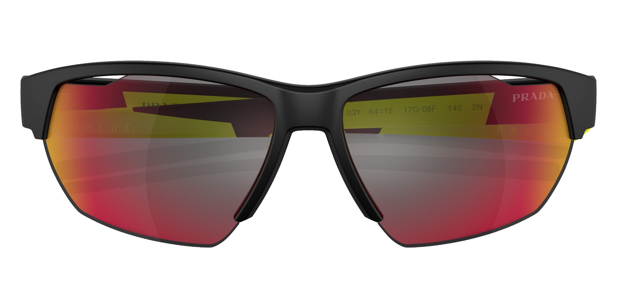 Prada Linea Rossa PS 03YS 17G08F 64 - Matte Black / Dark Gray Mirrored Blue/Red #id:ps03ys17g08f_s:100120